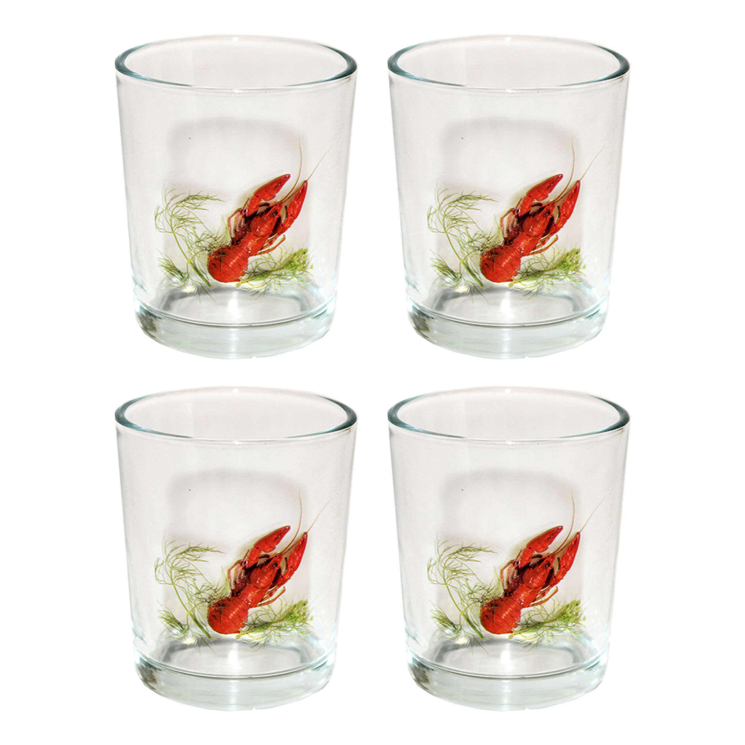 Snapsglas Kräftskiva - 4-pack | Hem - Teman - Högtider - Kräftskiva - Kräftskiva Dukning | Pryloteket