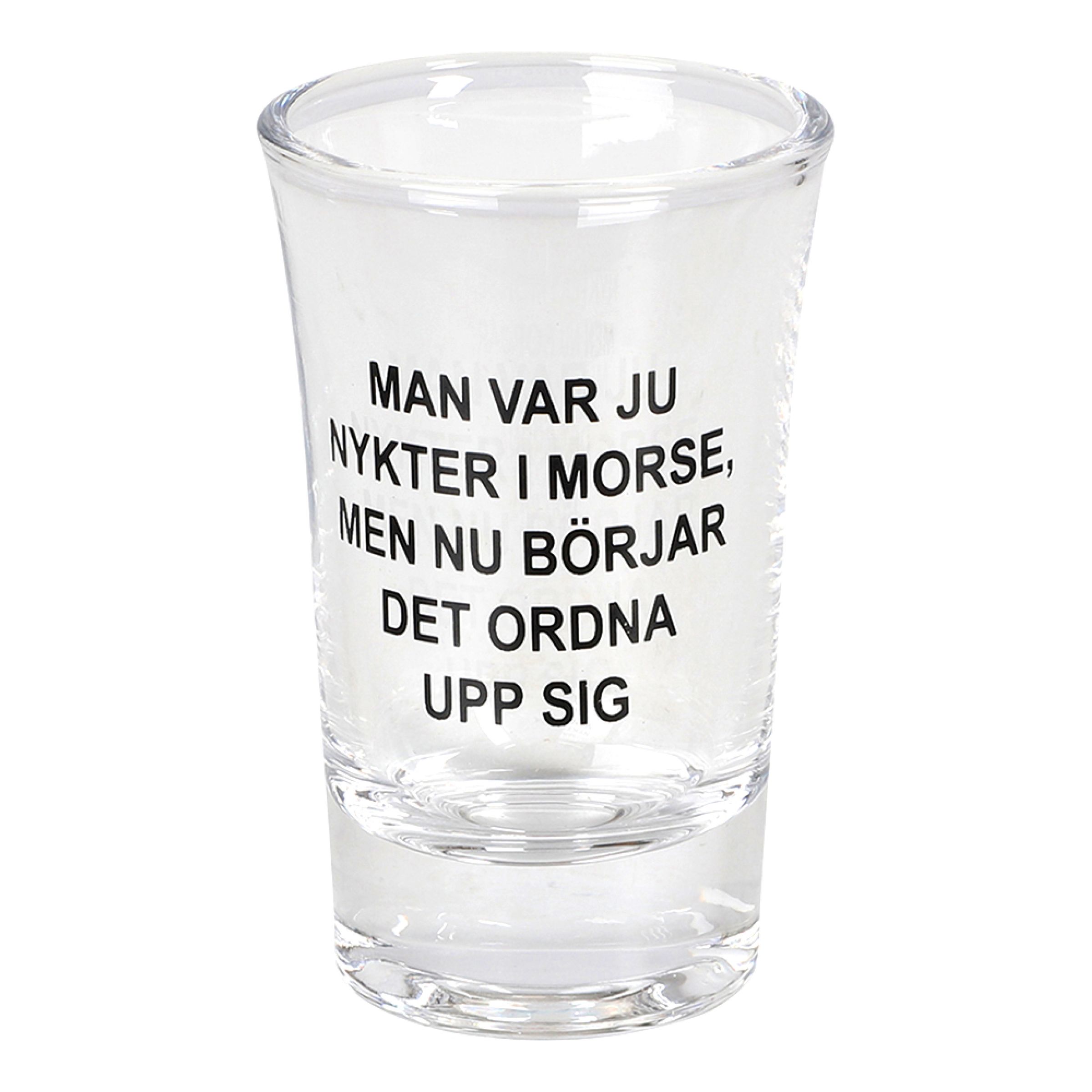 Snapsglas Nykter i Morse | Hem - Bartillbehör - Glas - Shotglas | Maskeradspecialisten