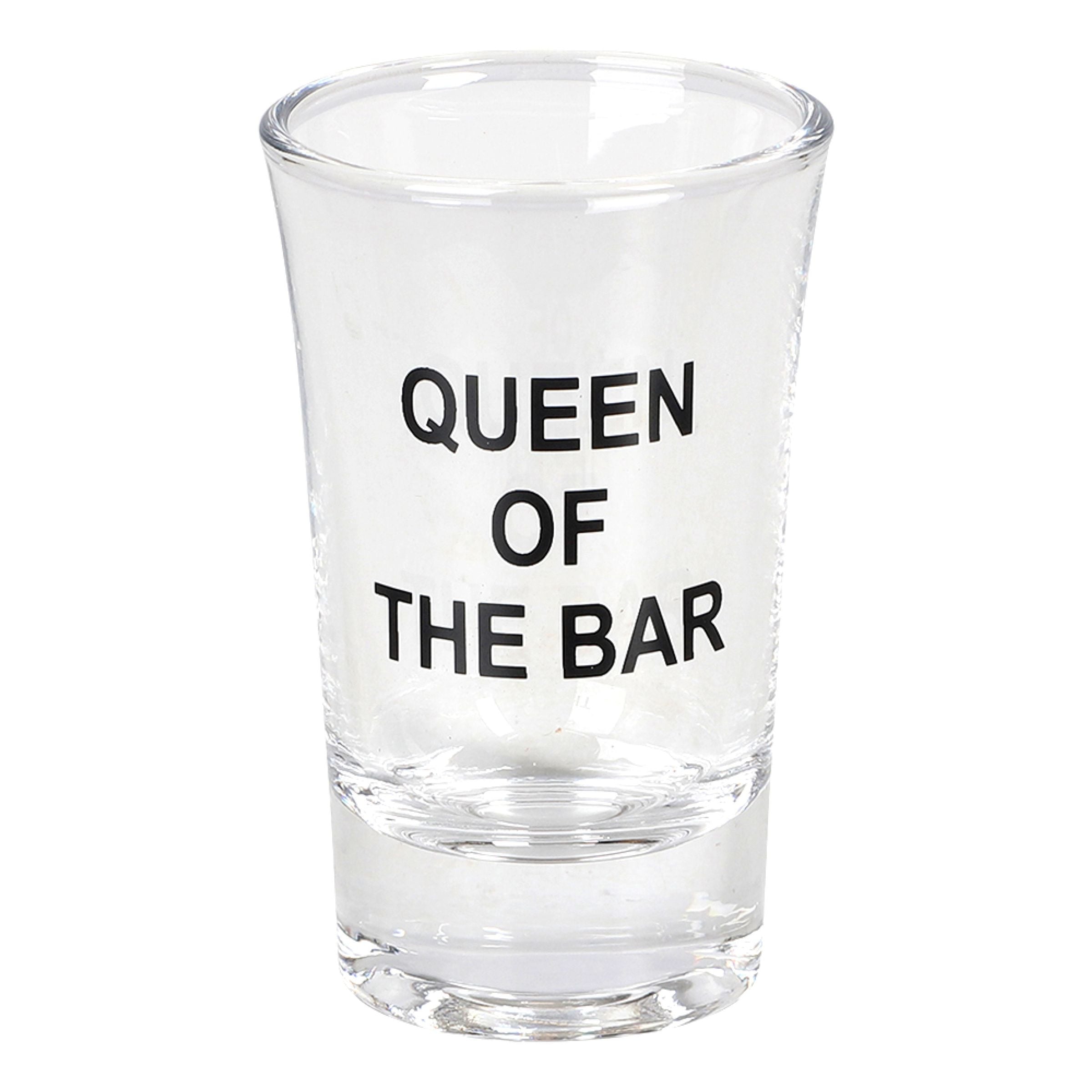 Snapsglas Queen of the Bar | Hem - Bartillbehör - Glas - Shotglas | Maskeradspecialisten