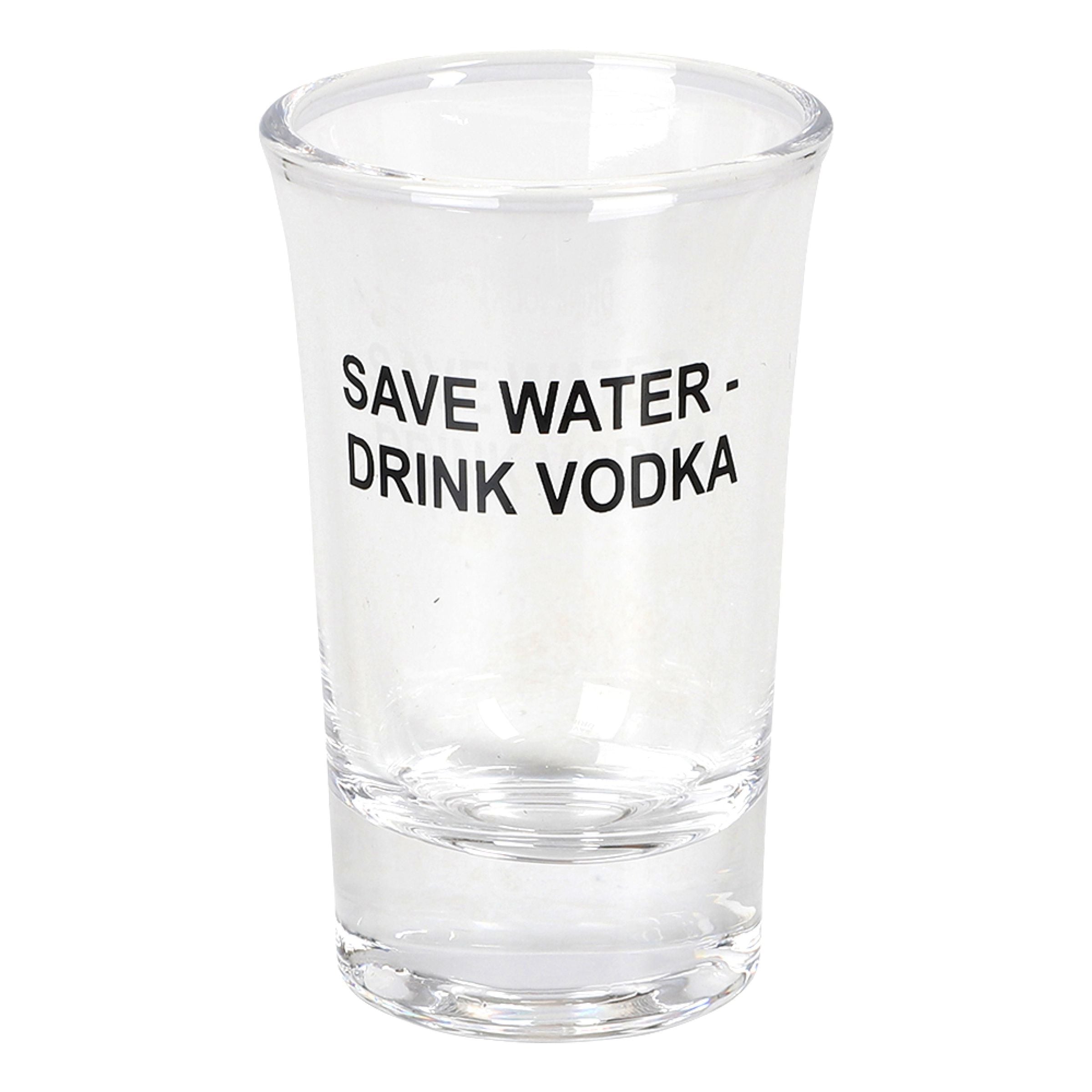Snapsglas Save Water Drink Vodka | Hem - Bartillbehör - Glas - Shotglas | Maskeradspecialisten