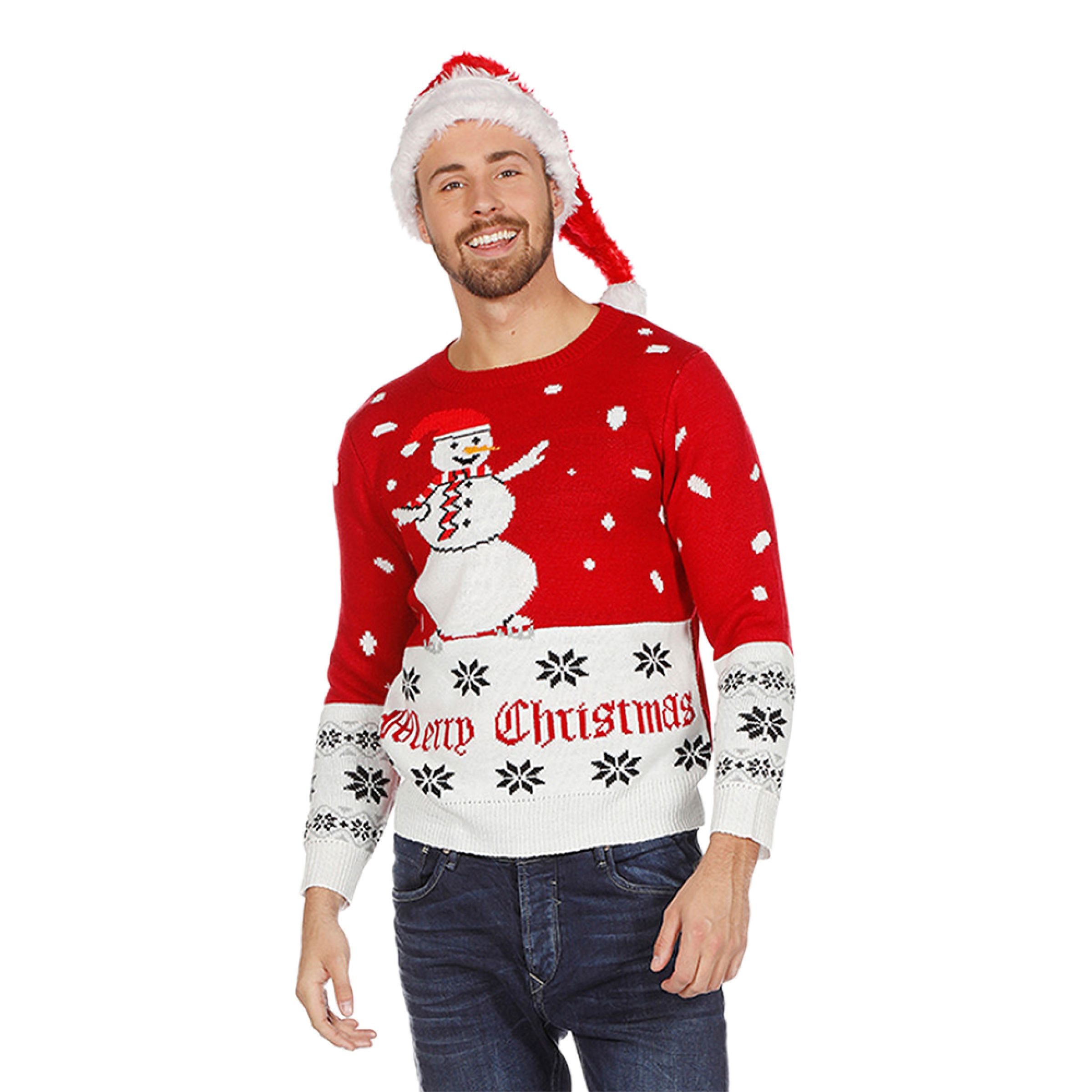 Snögubbe Röd Jultröja - X-Large | Hem - Teman - Färger - Röd | Pryloteket