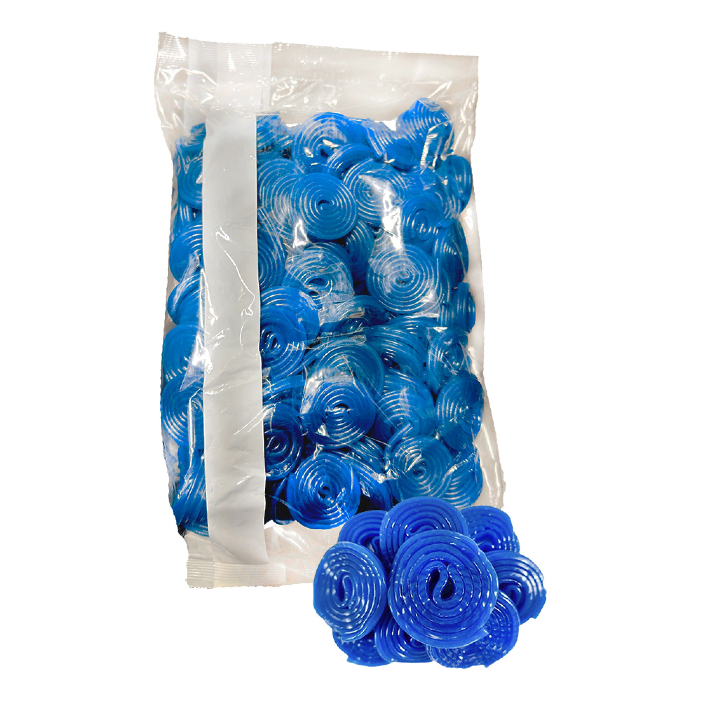 Snurror Blå Hallon Storpack - 2 kg | Hem - Godis & Läsk - Godis - Gelégodis | Maskeradspecialisten