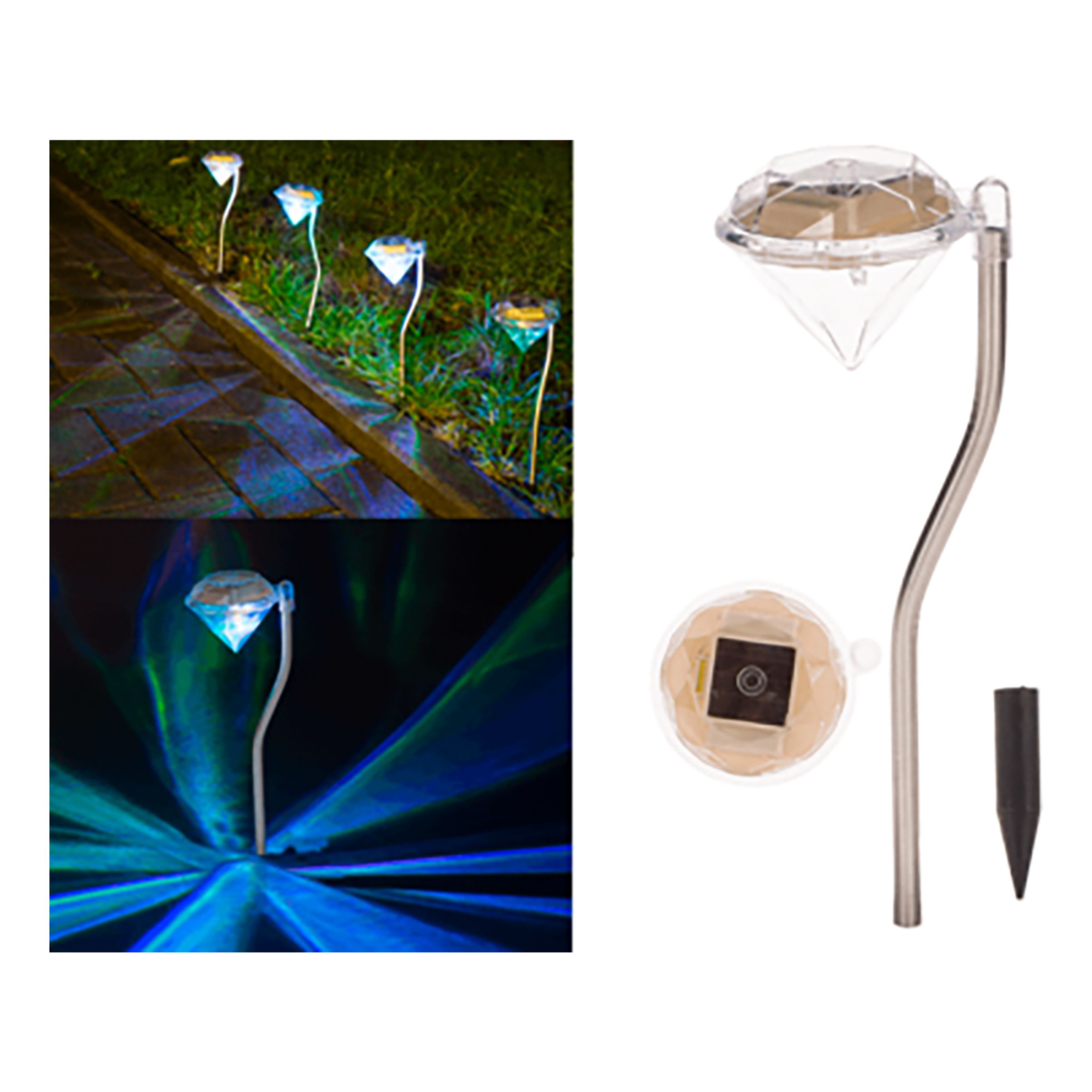 Läs mer om Solcellslampor Diamant Färgskiftande - 4-pack