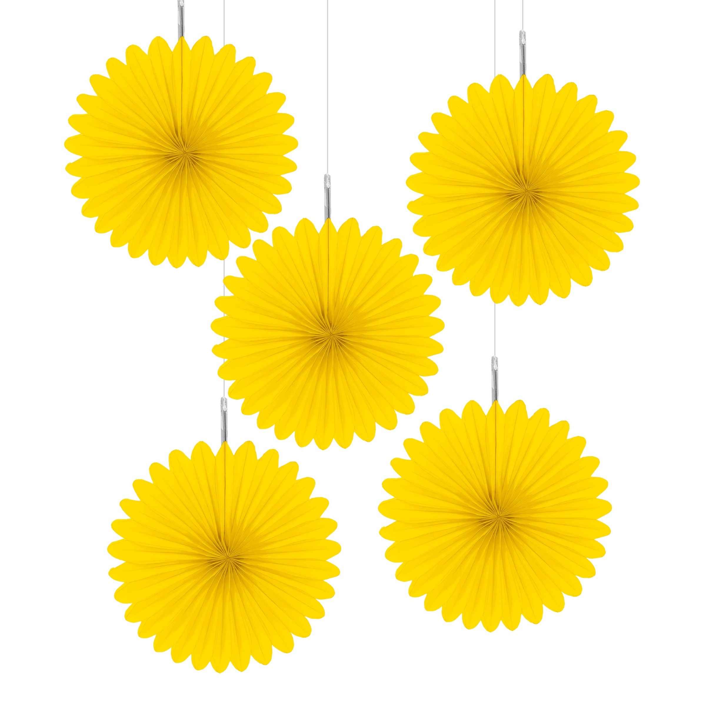 Läs mer om Pappersfjädrar Sunshine Yellow - 5-pack
