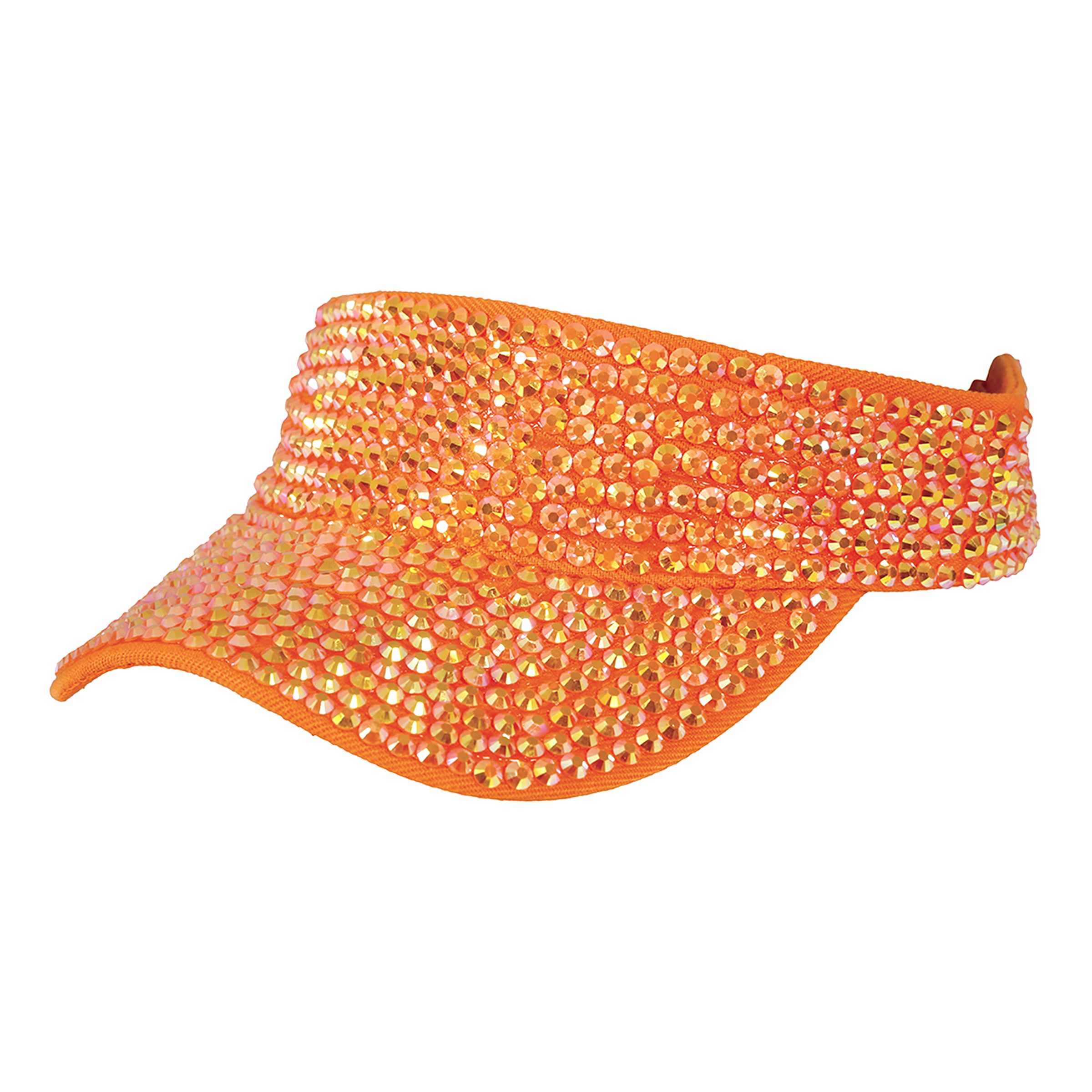 SolskÀrm med Strass Orange - One size | Hem - Maskerad - Hattar - Kepsar & Mössor | Pryloteket