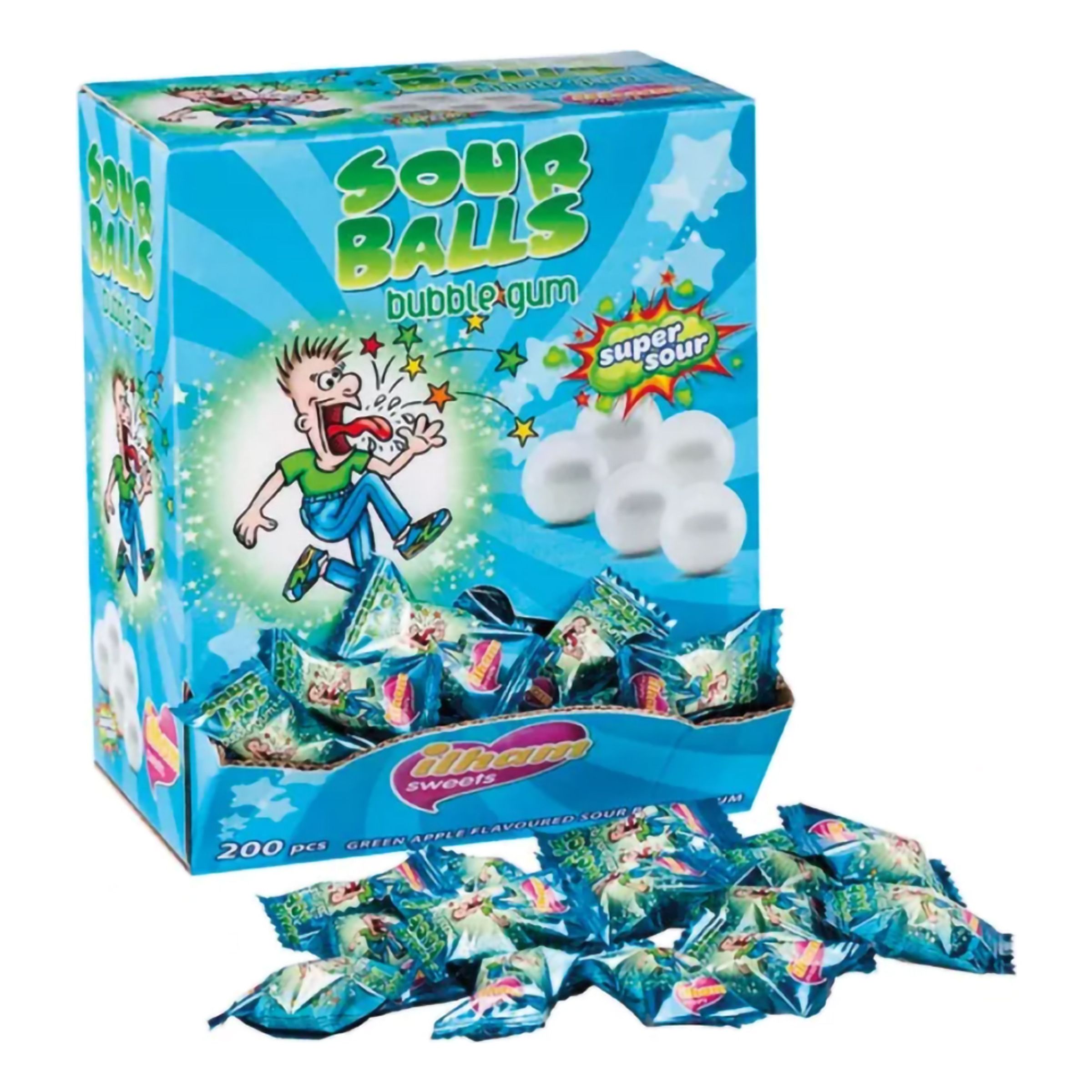 Sour Balls Bubble Gum Automat - 960 gram