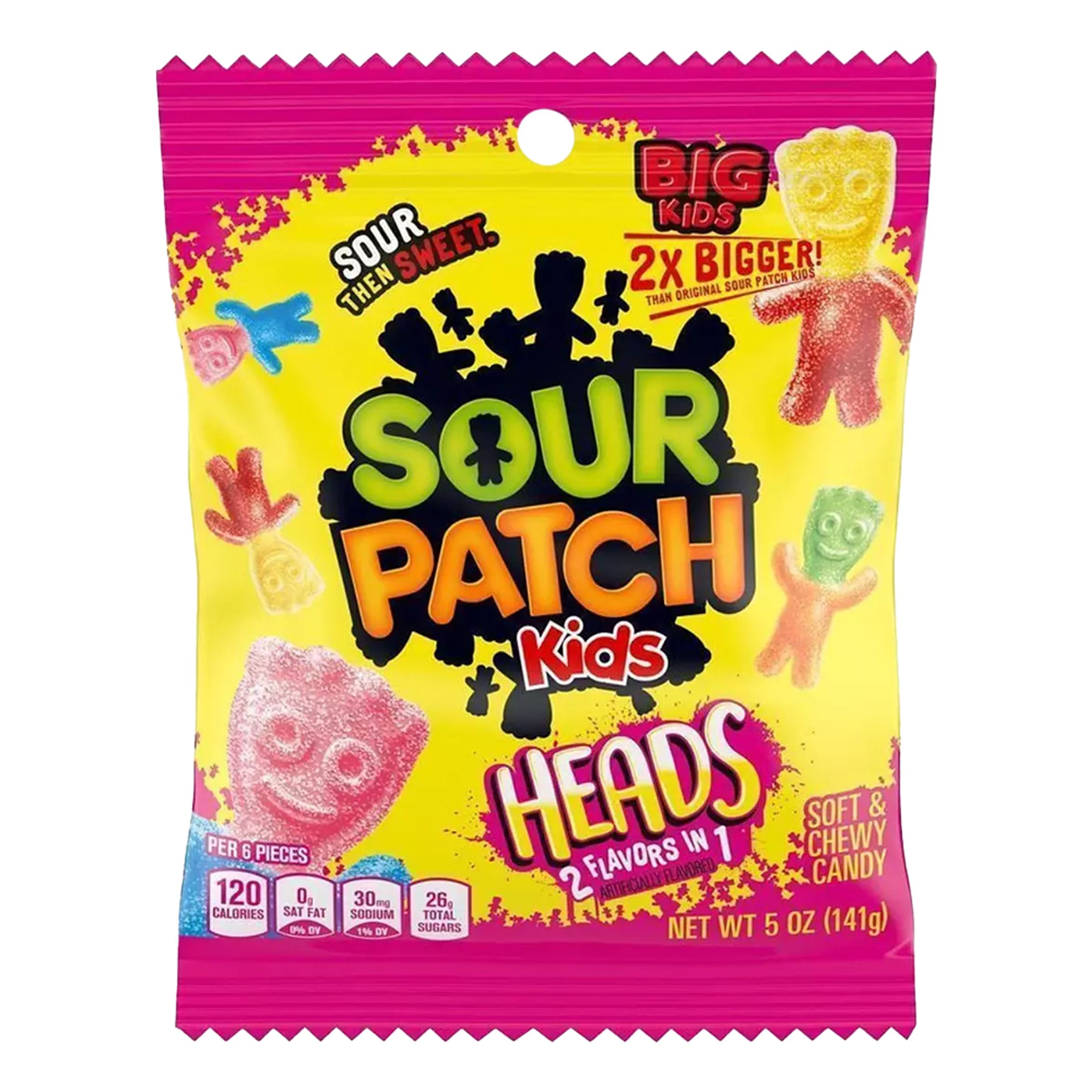 Sour Patch Kids Big Heads - 141 gram | Hem//Godis & Läsk//Godis//Amerikanskt Godis | PartyOutlet