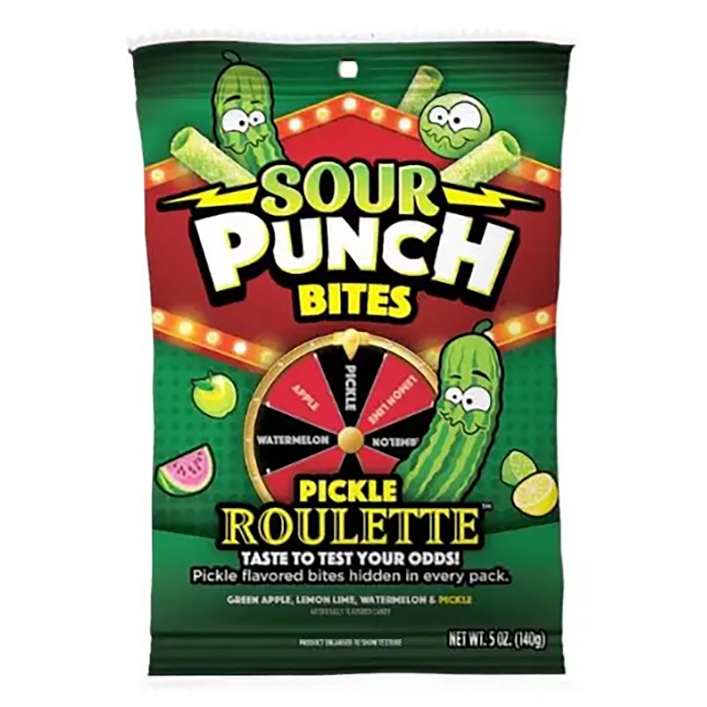 Sour Punch Bites Pickle Roulette - 140 gram