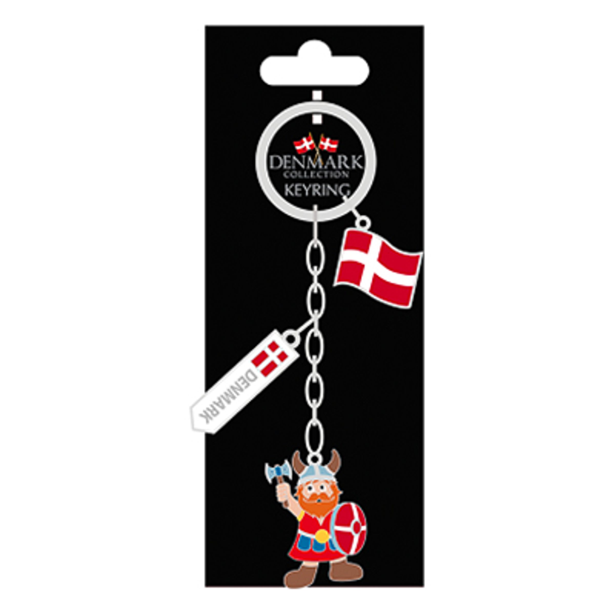 Läs mer om Souvenir Denmark Nyckelring Viking/Flagga