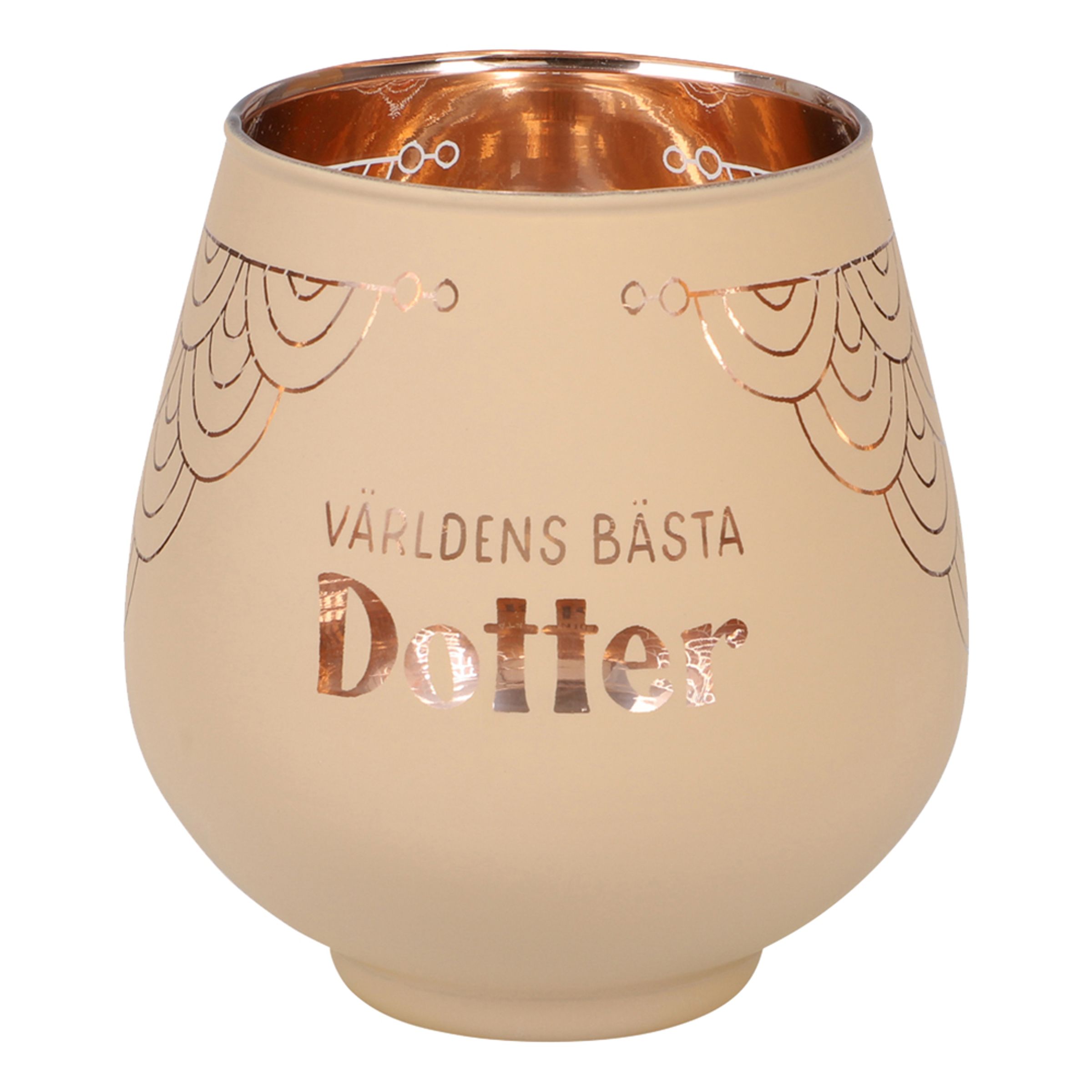 Ljuslykta Spegelglas med Text - Dotter