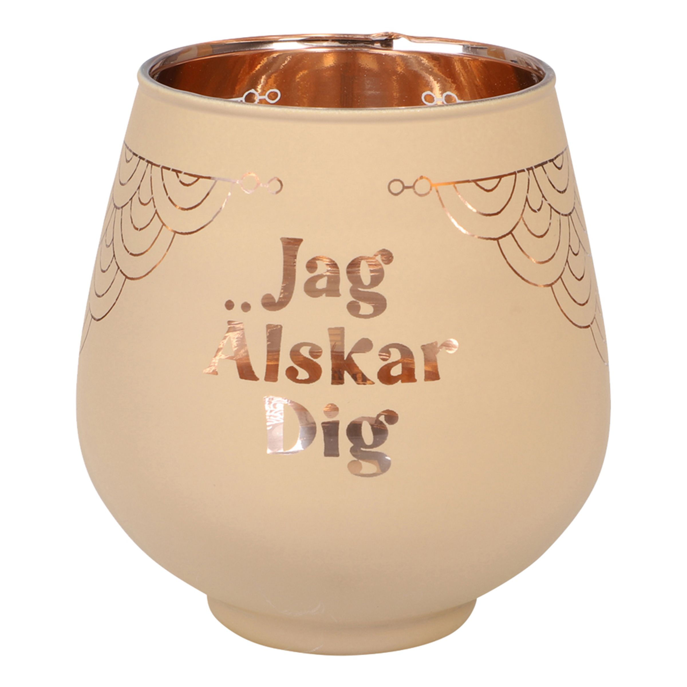 Ljuslykta Spegelglas med Text - Älskar dig