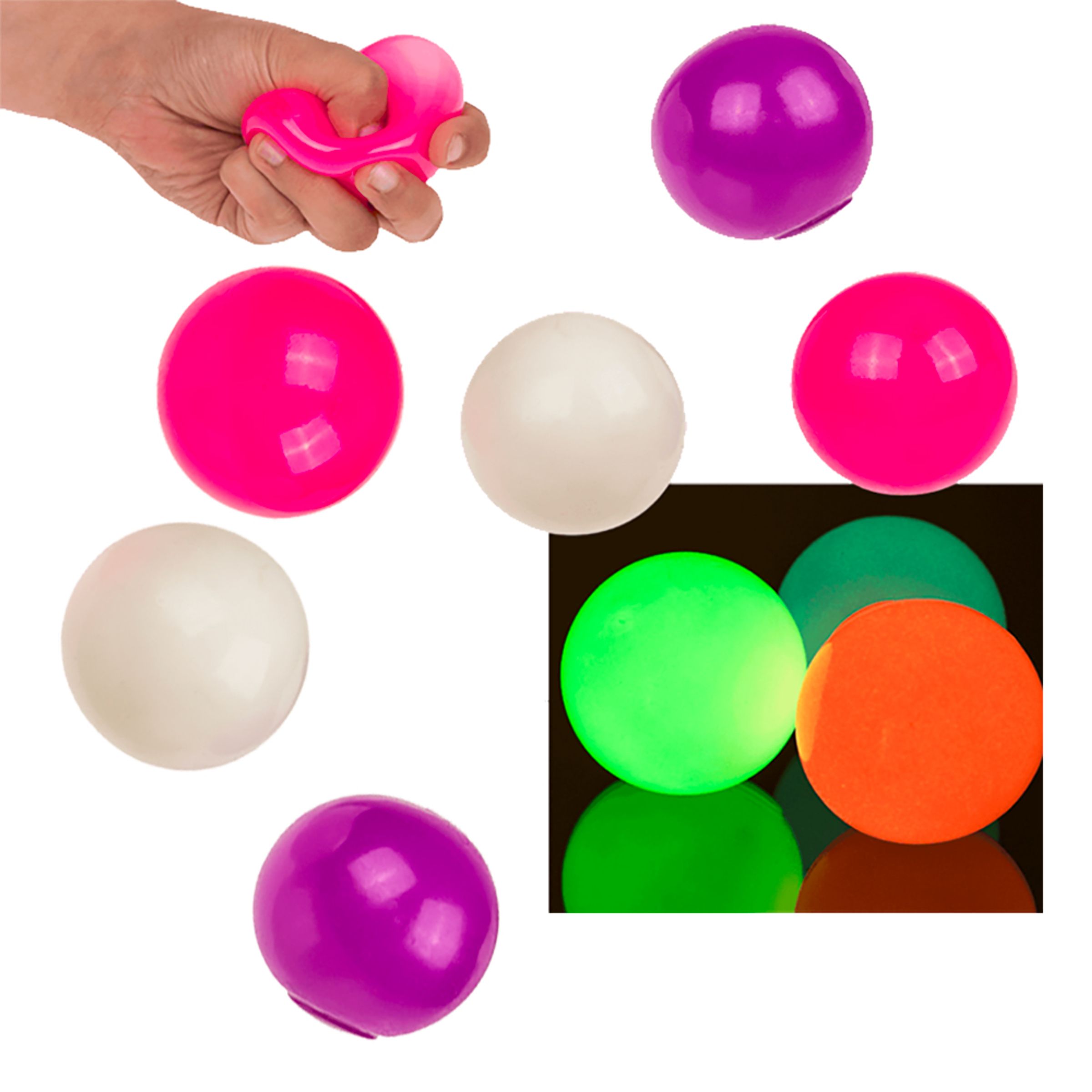 Läs mer om Squeezy Balls Glow in the Dark - 3-pack