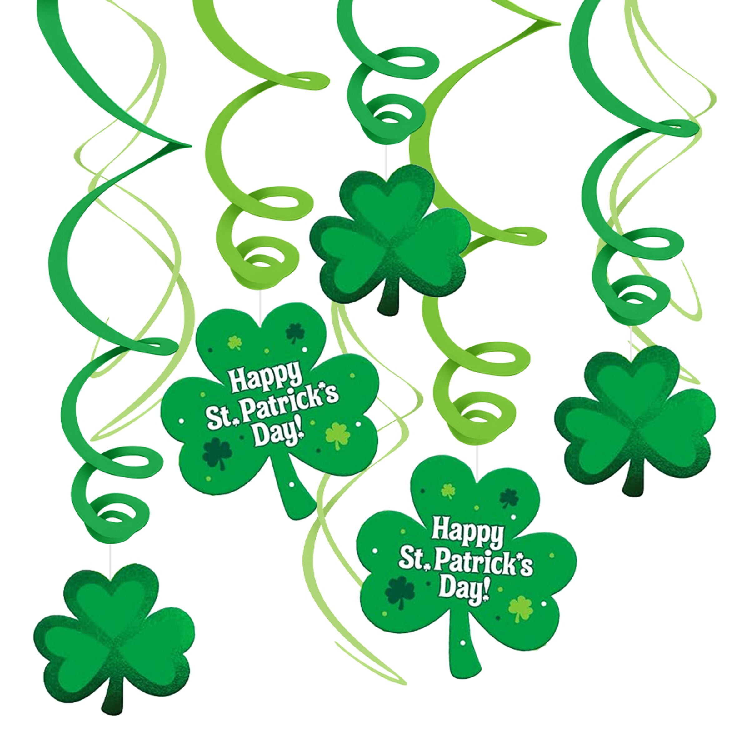 St. Patrick's Day Swirls Hängande Dekoration - 30-pack