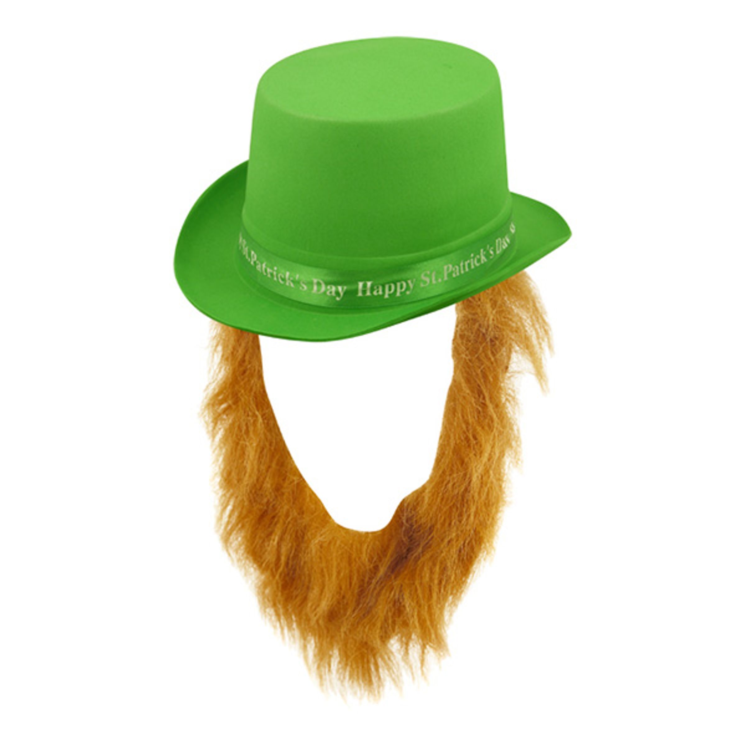 Läs mer om St Patricks Hatt med Skägg - One size