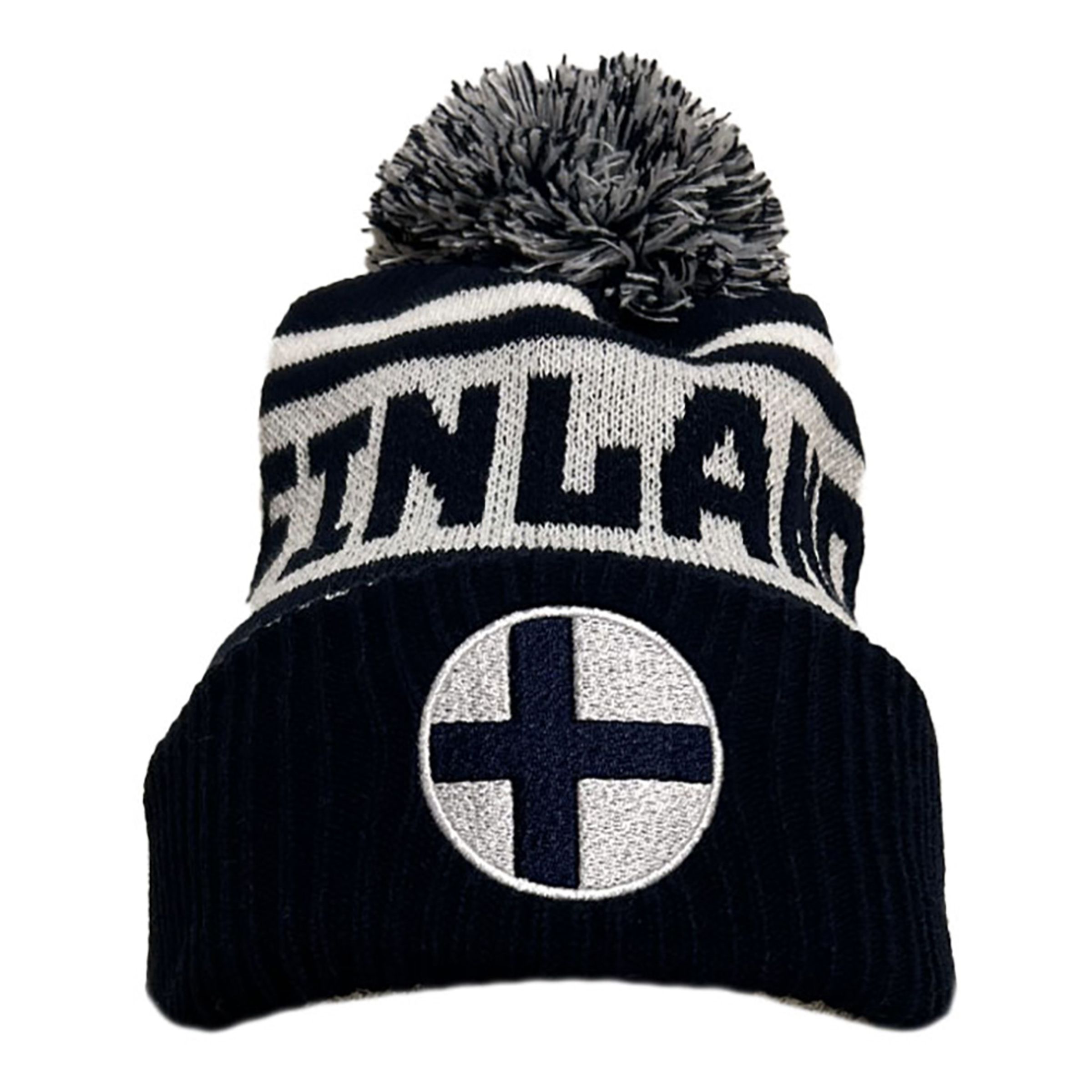 Stickad Mössa Pom Pom Finland - One size