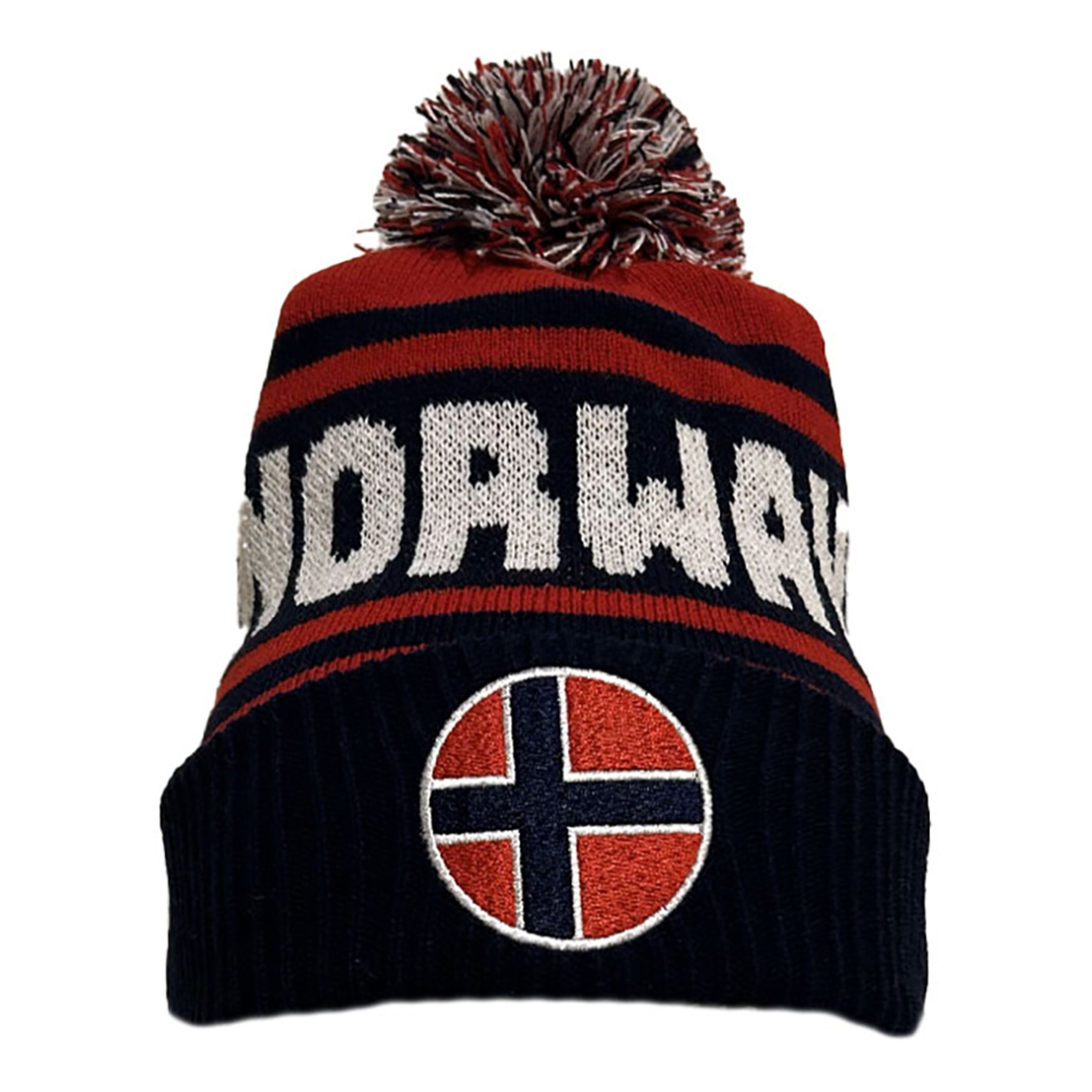 Stickad Mössa Pom Pom Norway - One size | Hem//Roliga Prylar//Kläder//Kepsar & Mössor | PartyOutlet