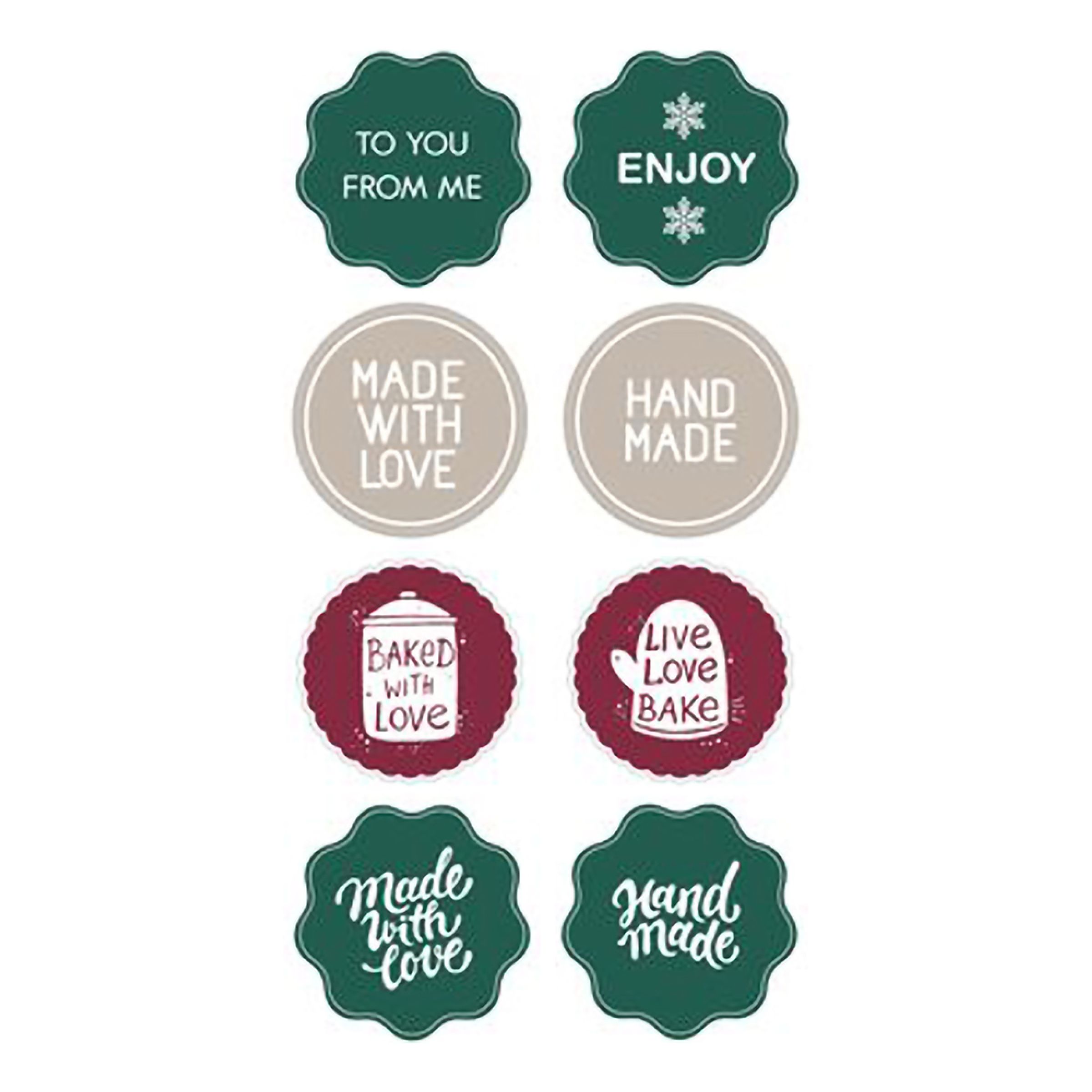 Stickers Jul med Text - 2-pack | Hem - Festartiklar - Presentinslagning | Party Outlet