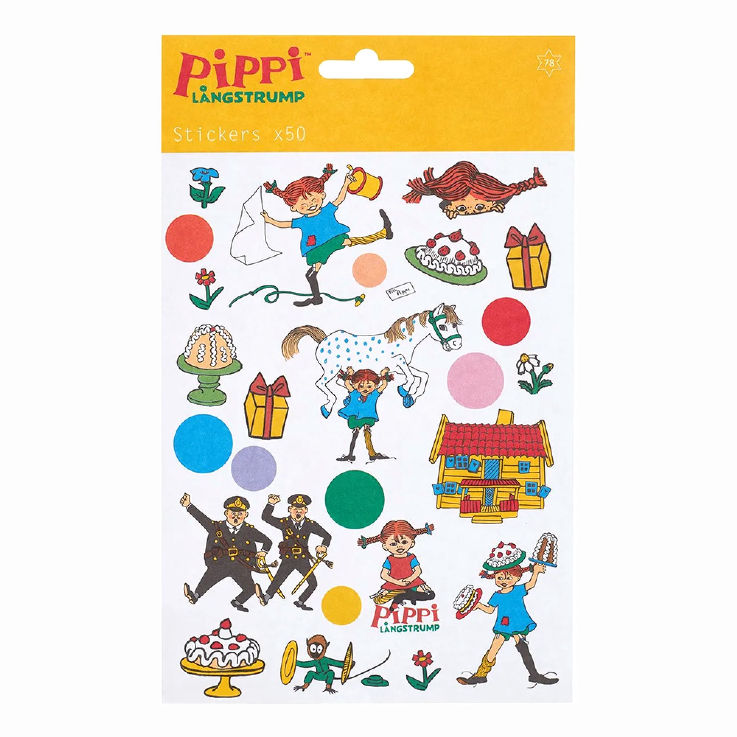 Stickers Pippi Långstrump - 50-pack | Hem - Festartiklar - Presentinslagning | Party Outlet