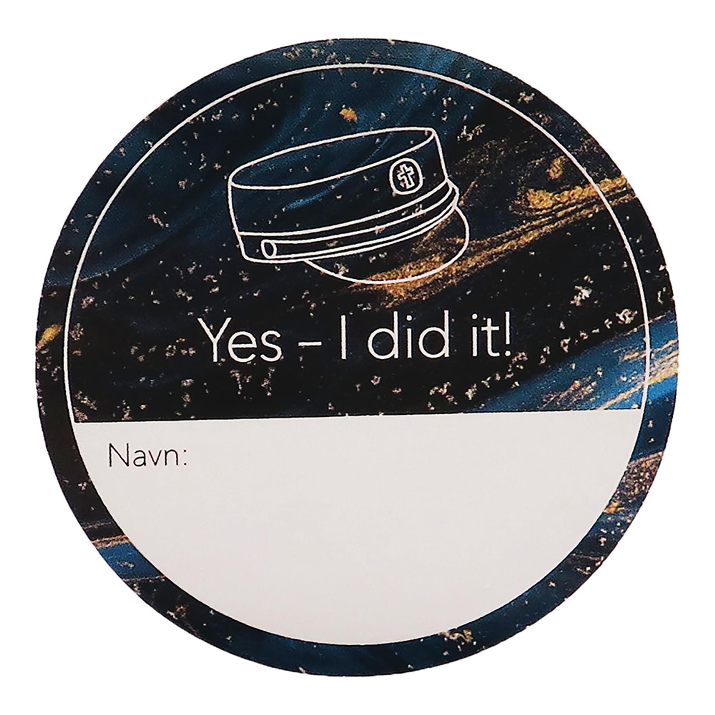 Stickers Yes I Did It Student Danmark - 50-pack