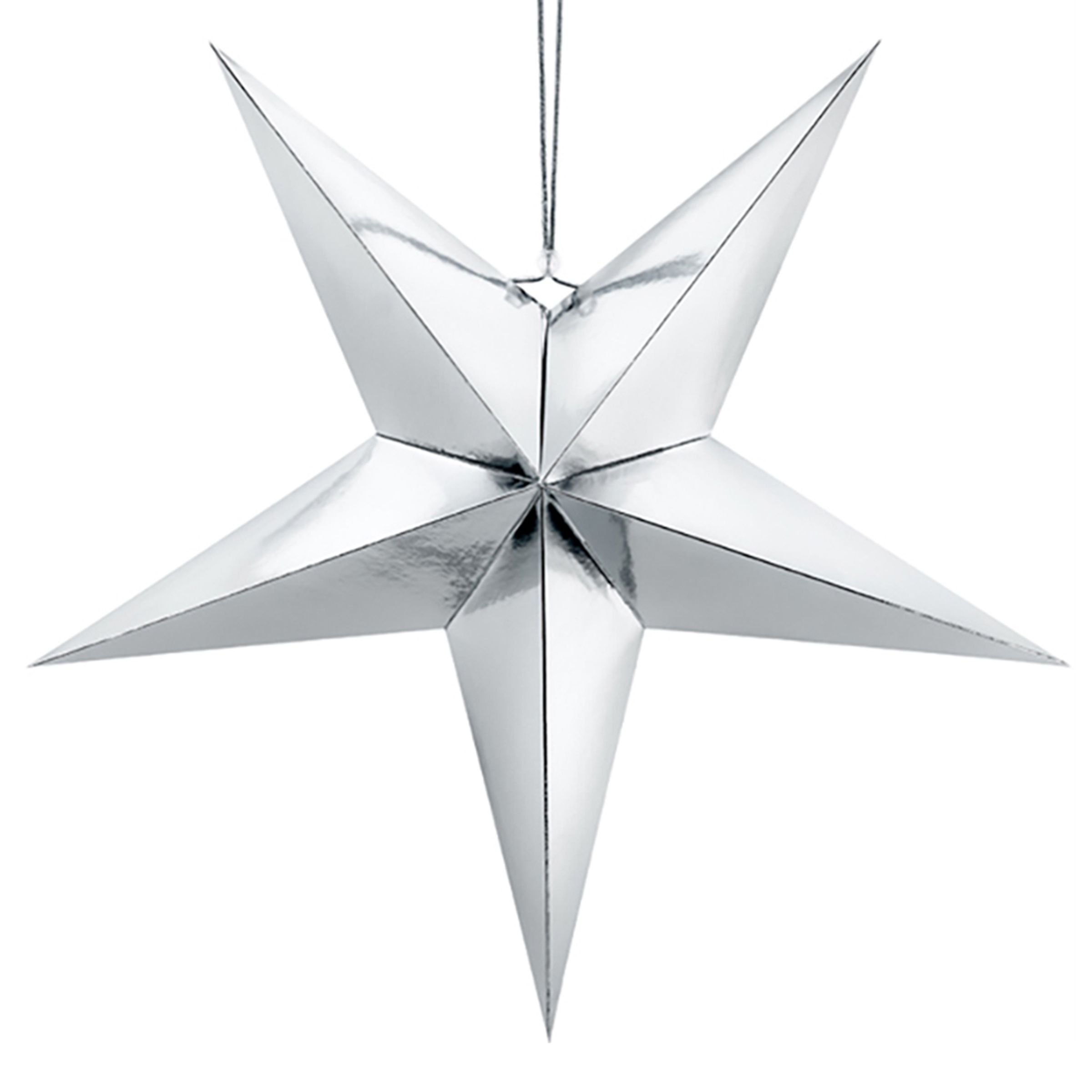 Stjärna i Papp Silver Metallic - 70 cm