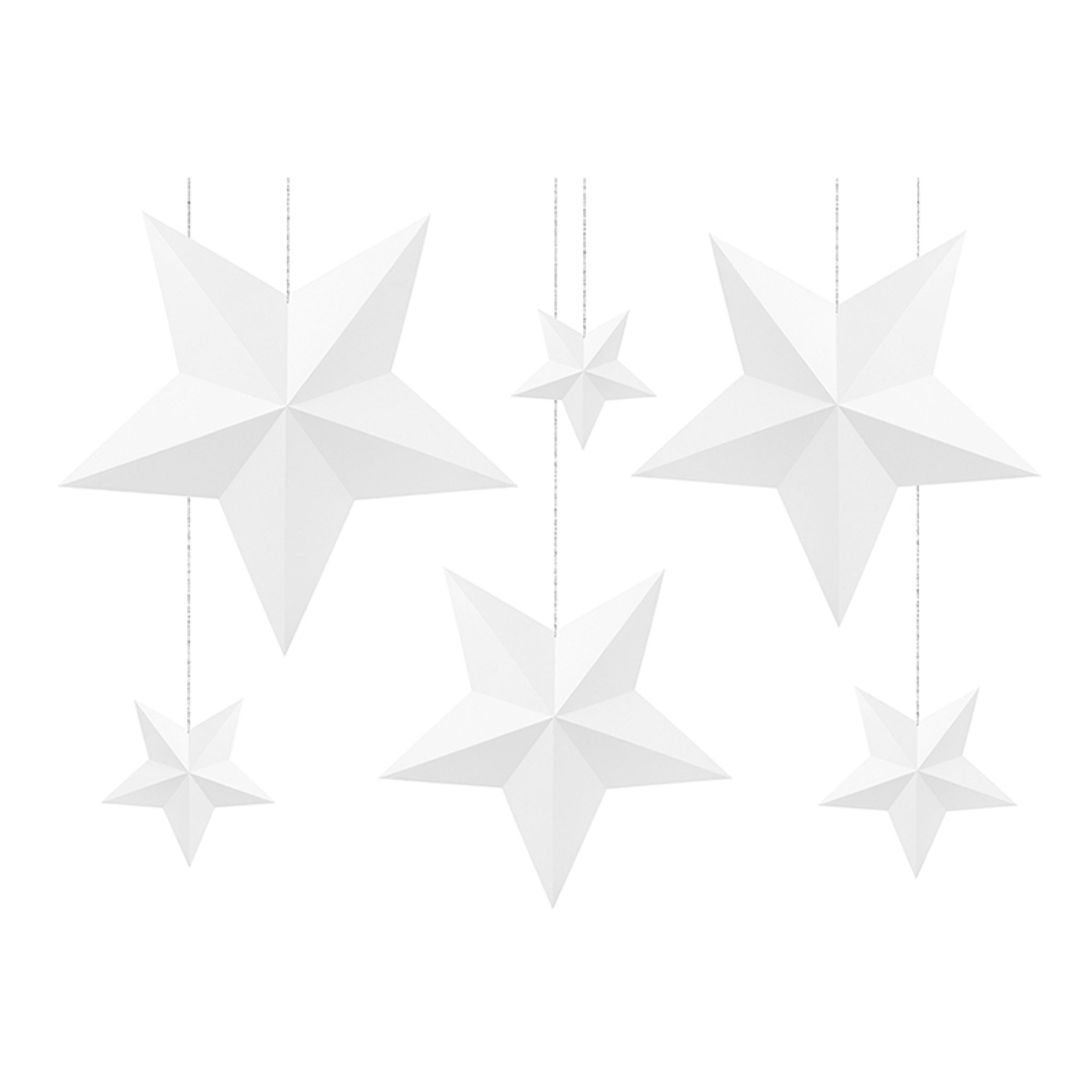 Läs mer om Stjärnor Vita DIY Hängande Dekoration - 6-pack
