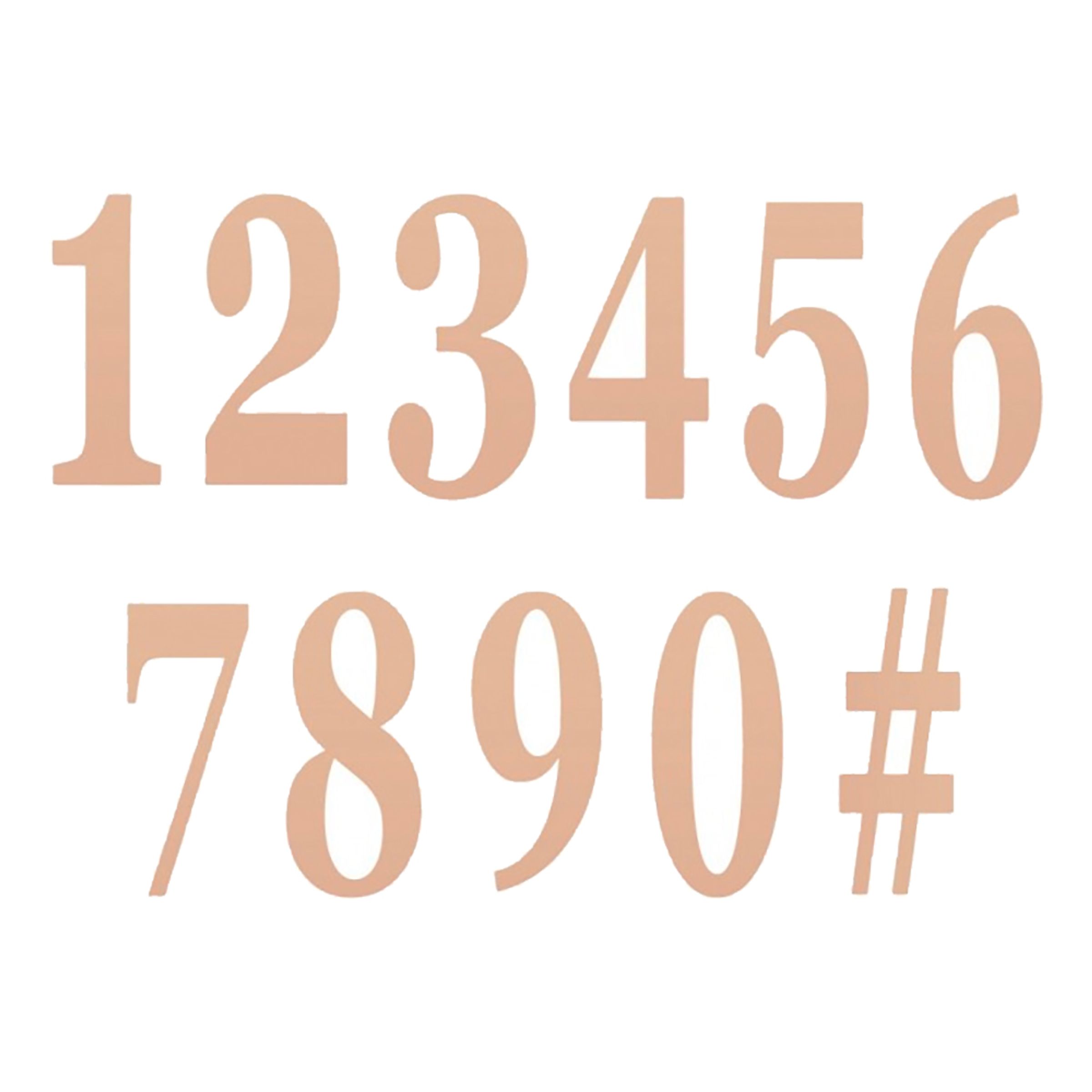 Stora Stickers Siffror - Roséguld