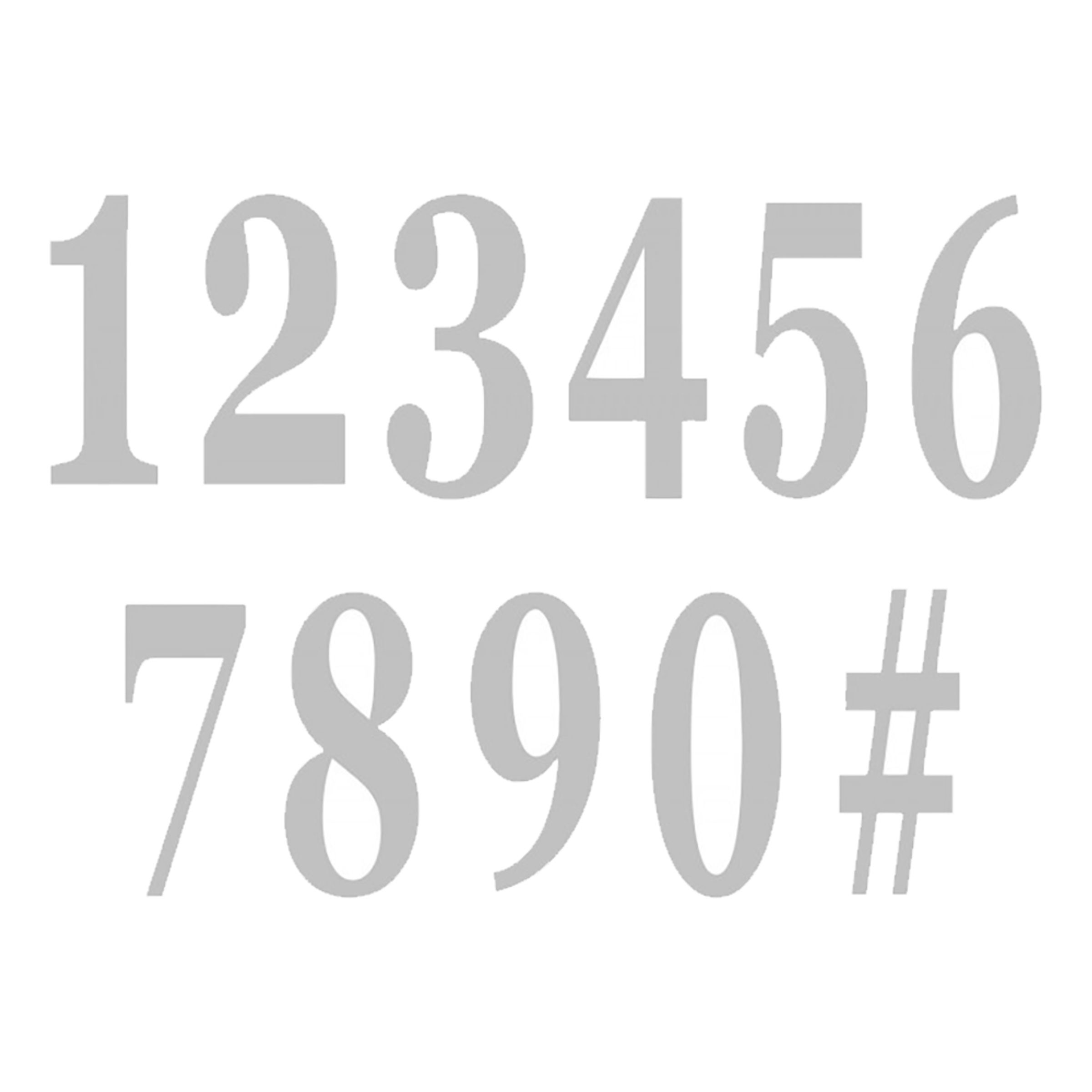 Stora Stickers Siffror - Silver