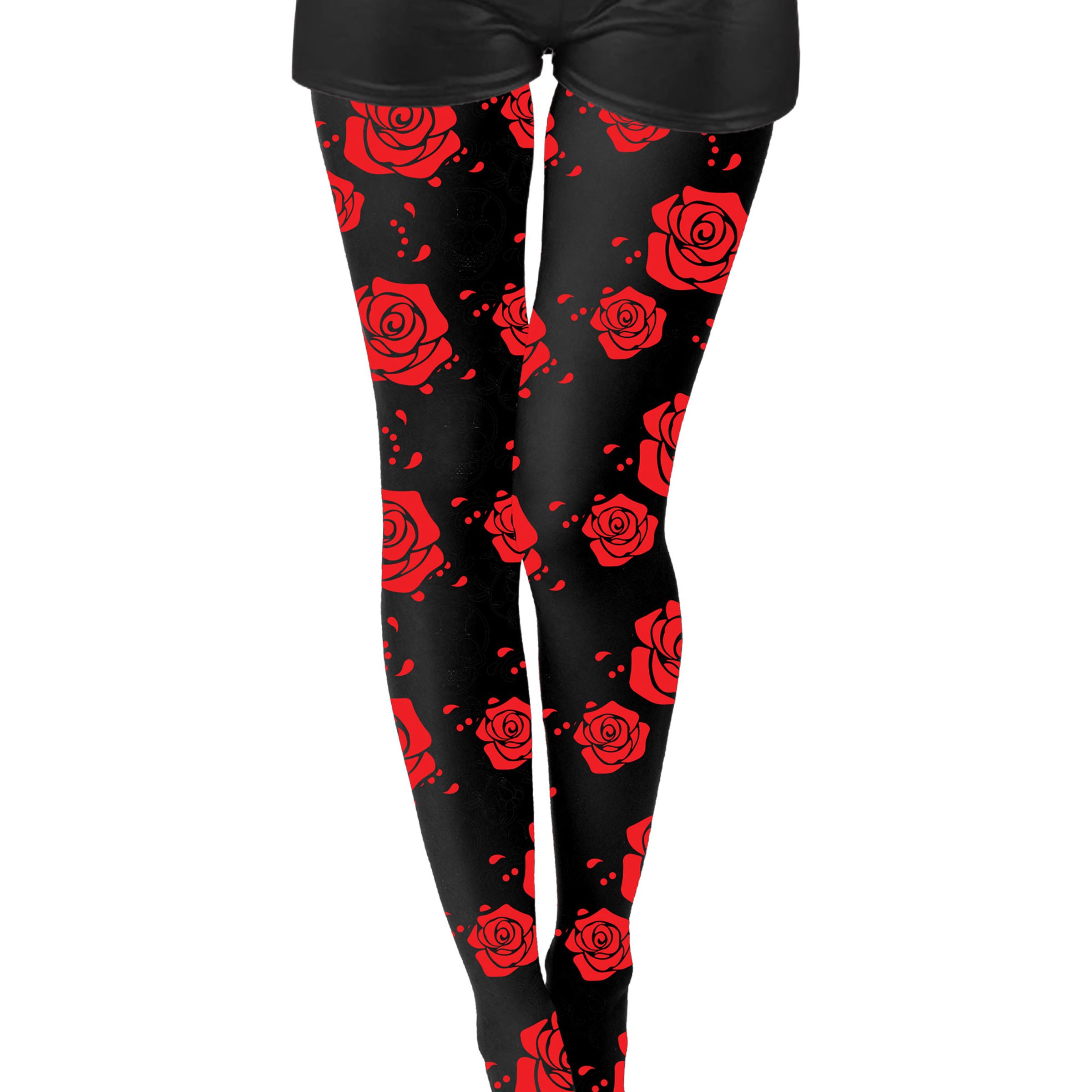Strumpbyxor Day of the Dead med Rosor - One size | Hem - Maskerad - Tillbehör - Strumpbyxor & Tights | Maskeradspecialisten