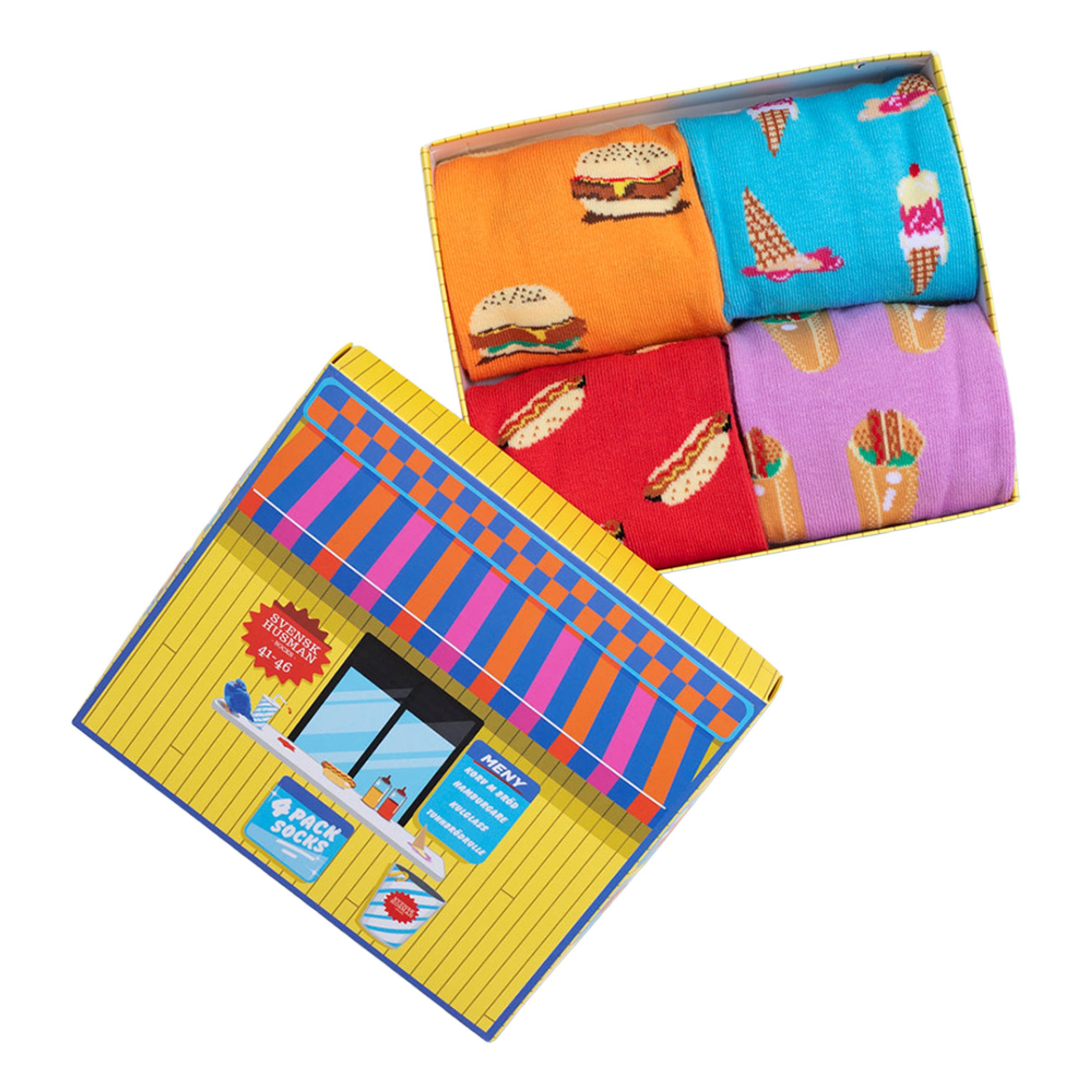 Strumpor Grillkiosk Presentbox - 36-40 | Hem - Roliga Prylar - Kläder - Strumpor | Maskeradspecialisten