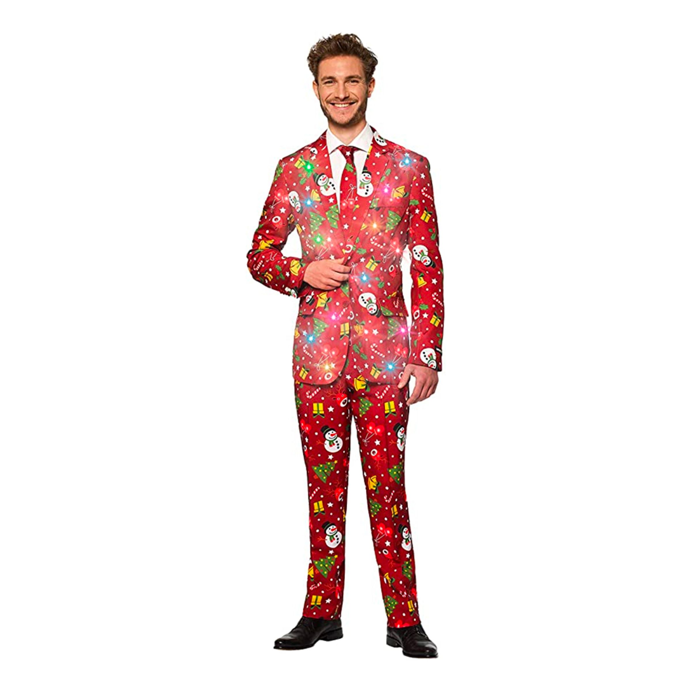 Suitmeister Christmas Red Icons Light Up Kostym - XX-Large