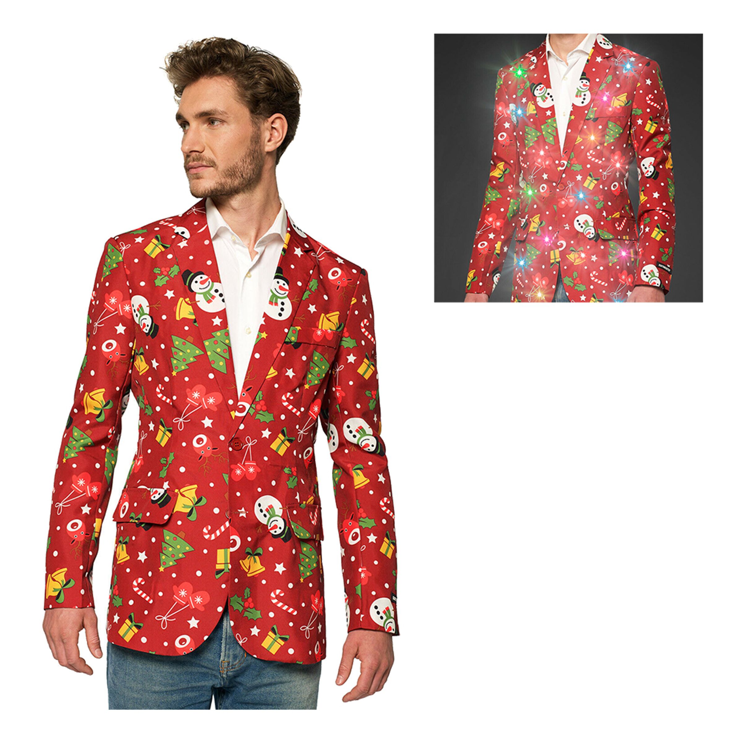 Suitmeister Christmas Red Icons Light Up Kavaj Herr - Large