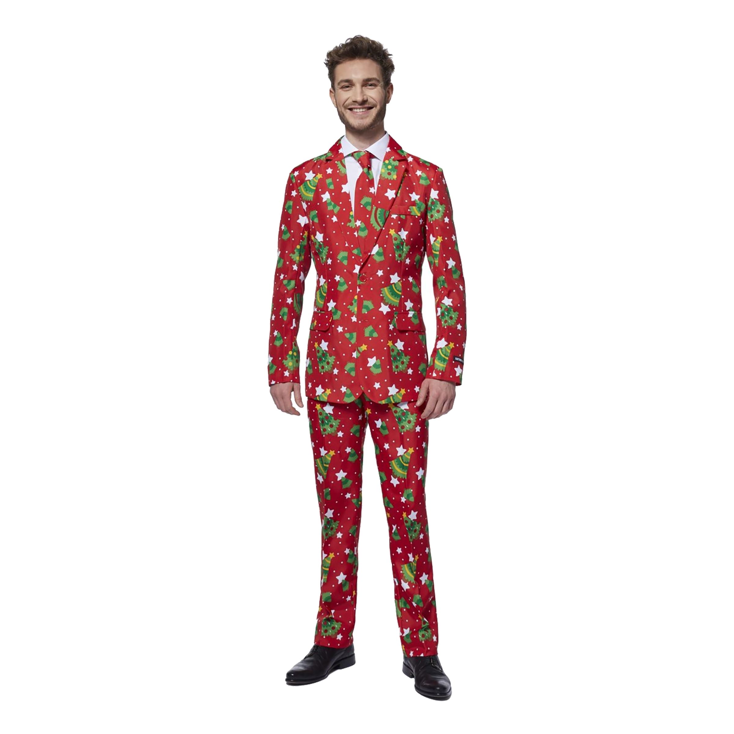 Läs mer om Suitmeister Christmas Trees Stars Röd Kostym - Small