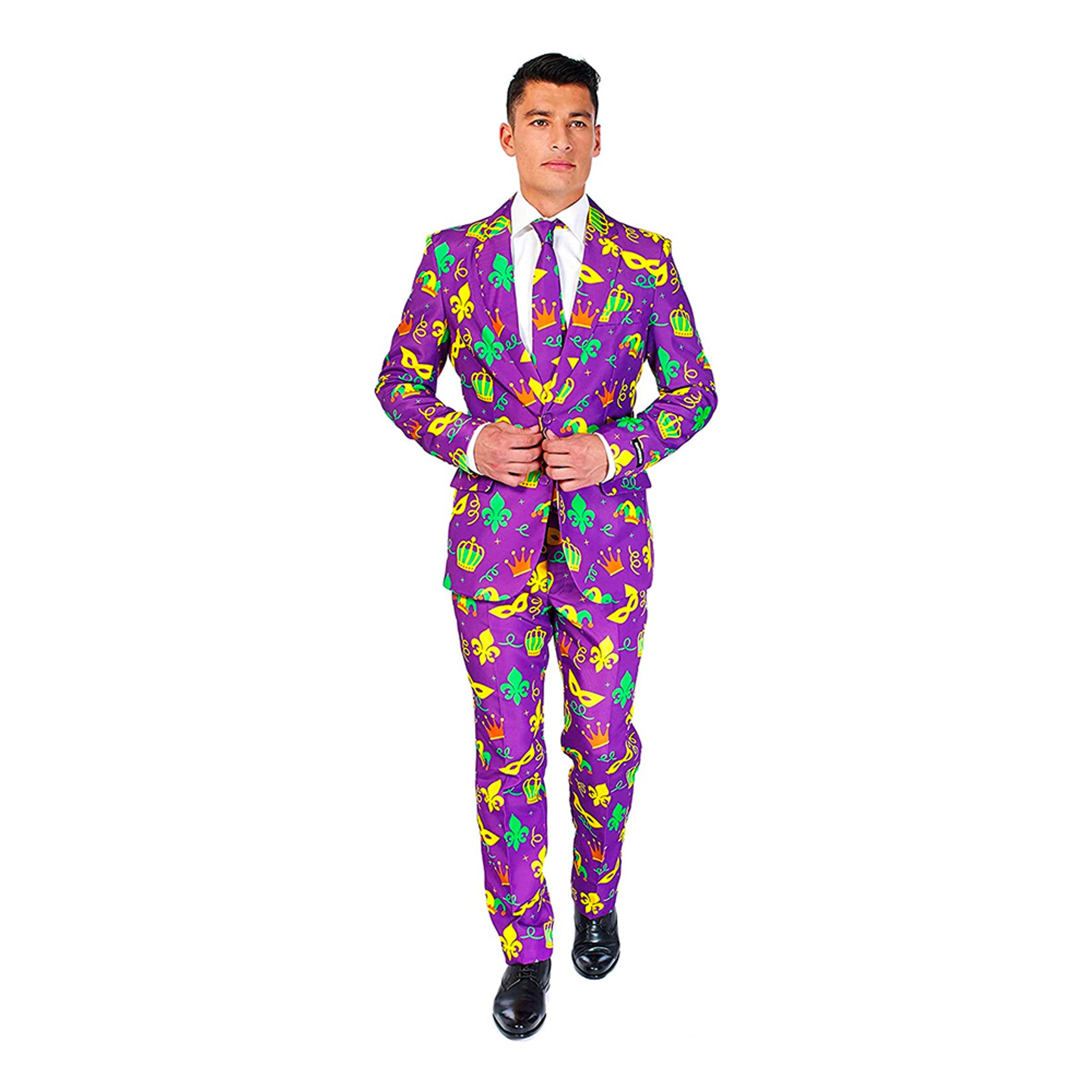 Suitmeister Mardi Gras Purple Icons Kostym - X-Large
