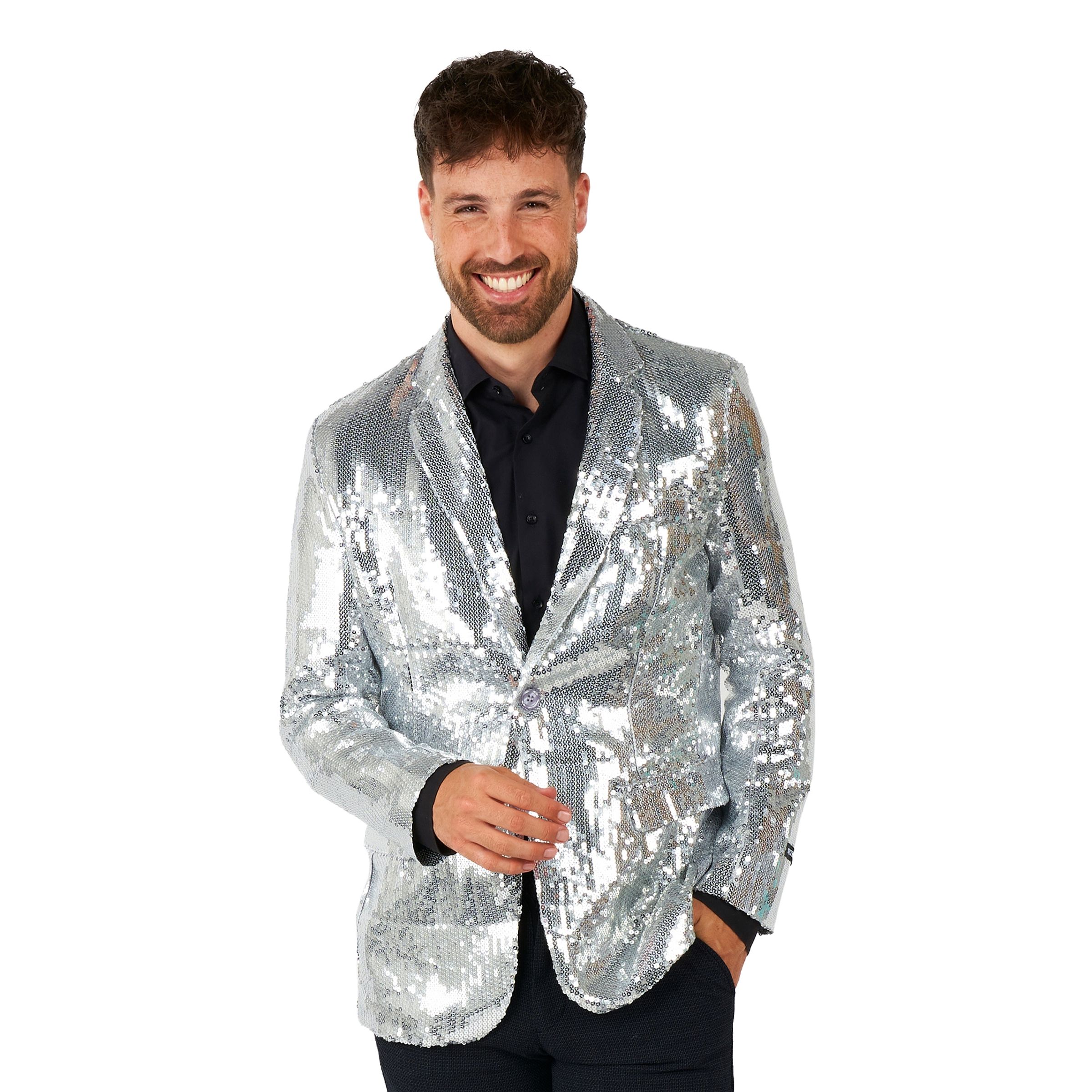 Suitmeister Paljettkavaj Silver - X-Large | Hem//Maskerad//Maskeraddräkter//Herrdräkter | PartyOutlet