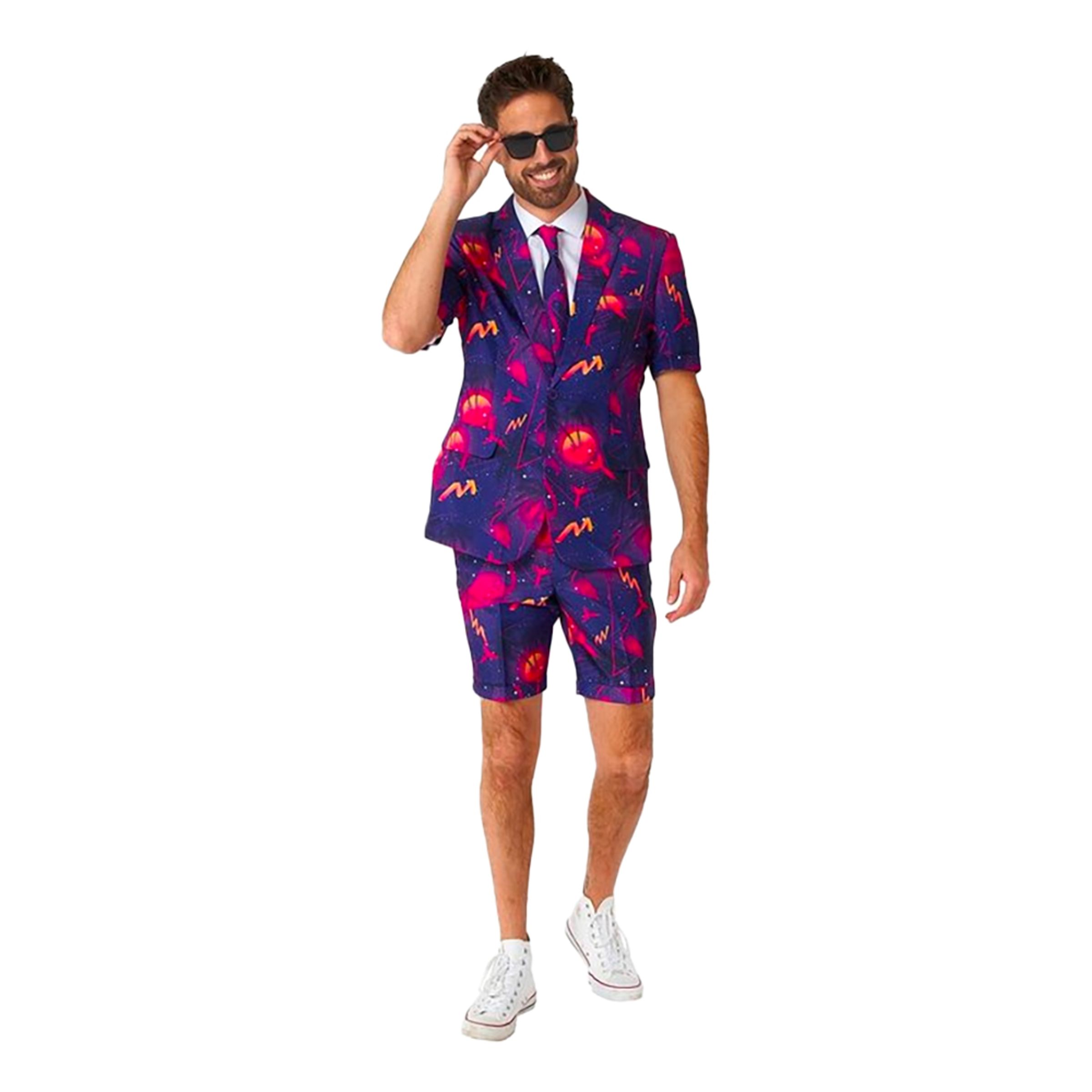 Läs mer om Suitmeister Retro Neon Navy Shorts Kostym - Medium