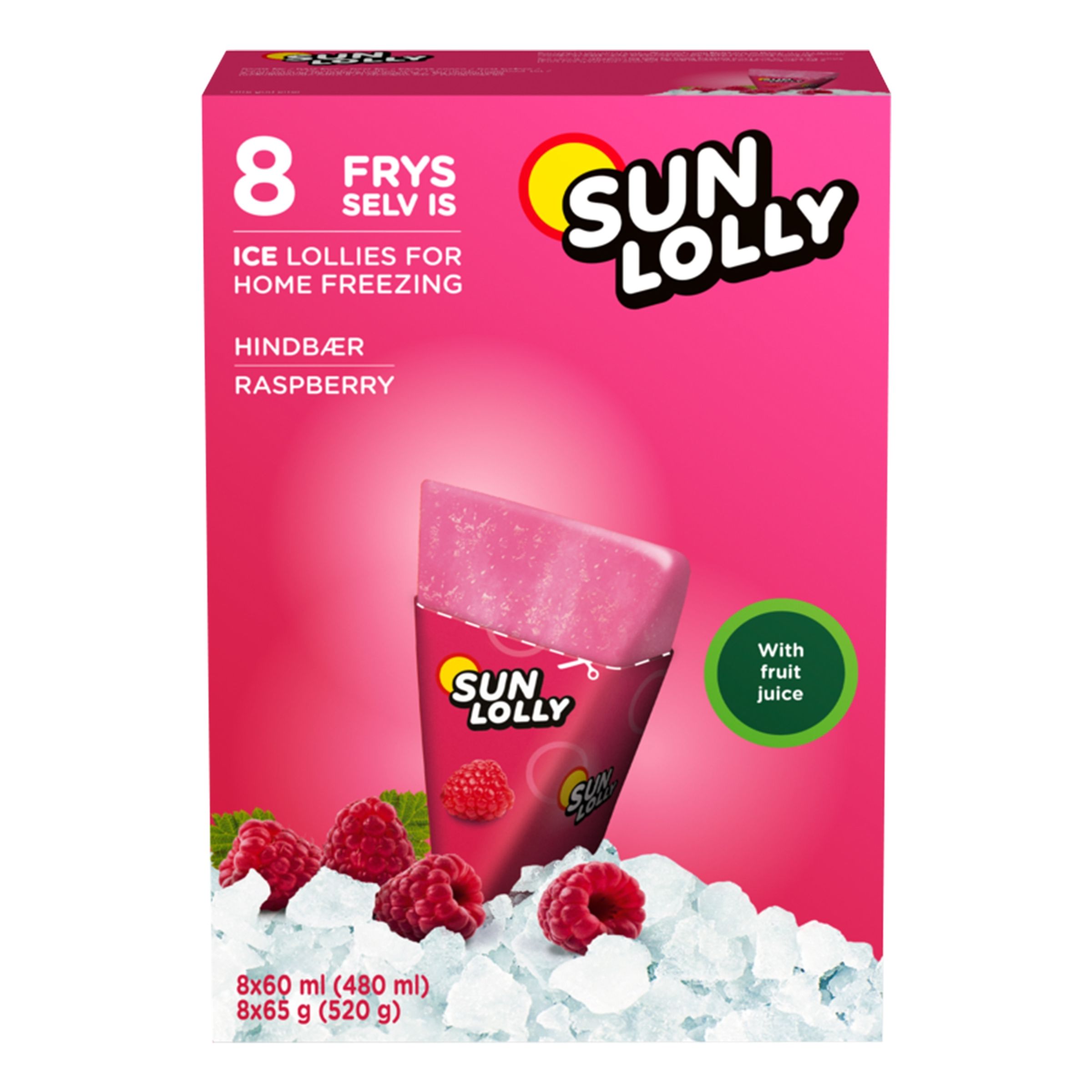 Sun Lolly Hallon Isglass - 8-pack