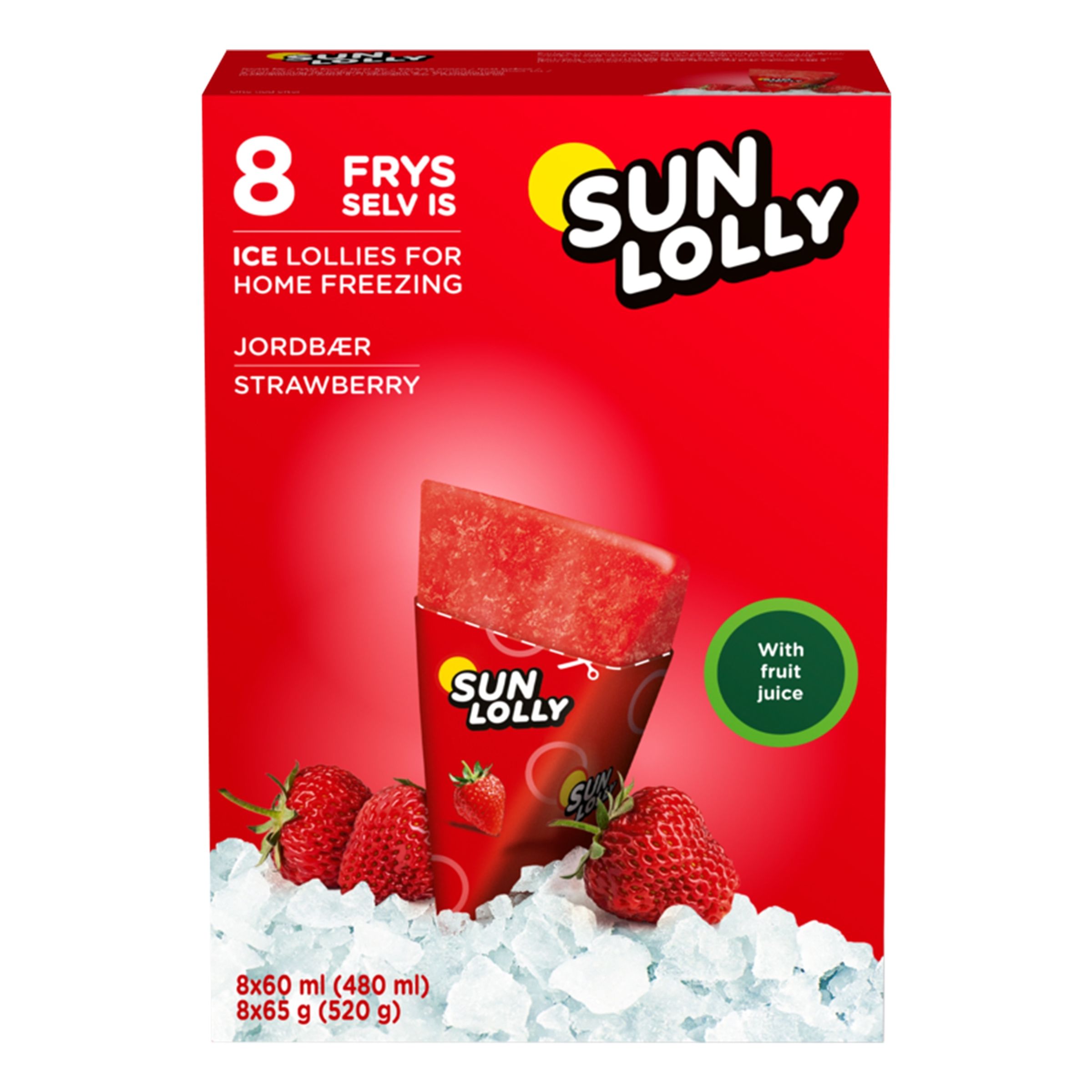 Sun Lolly Jordgubb Isglass - 8-pack