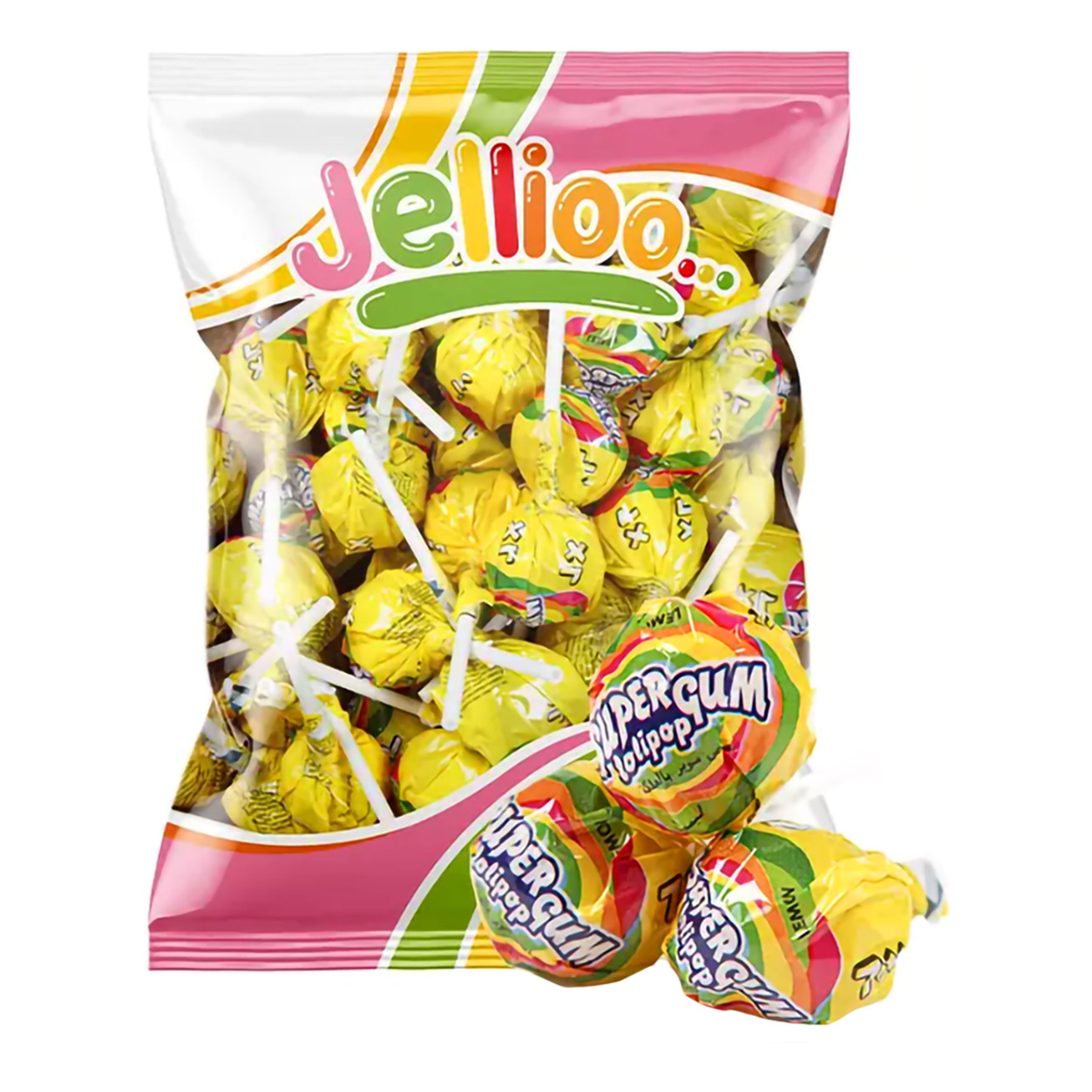 Super Gum Lollipop Lemon Storpack - 53-pack