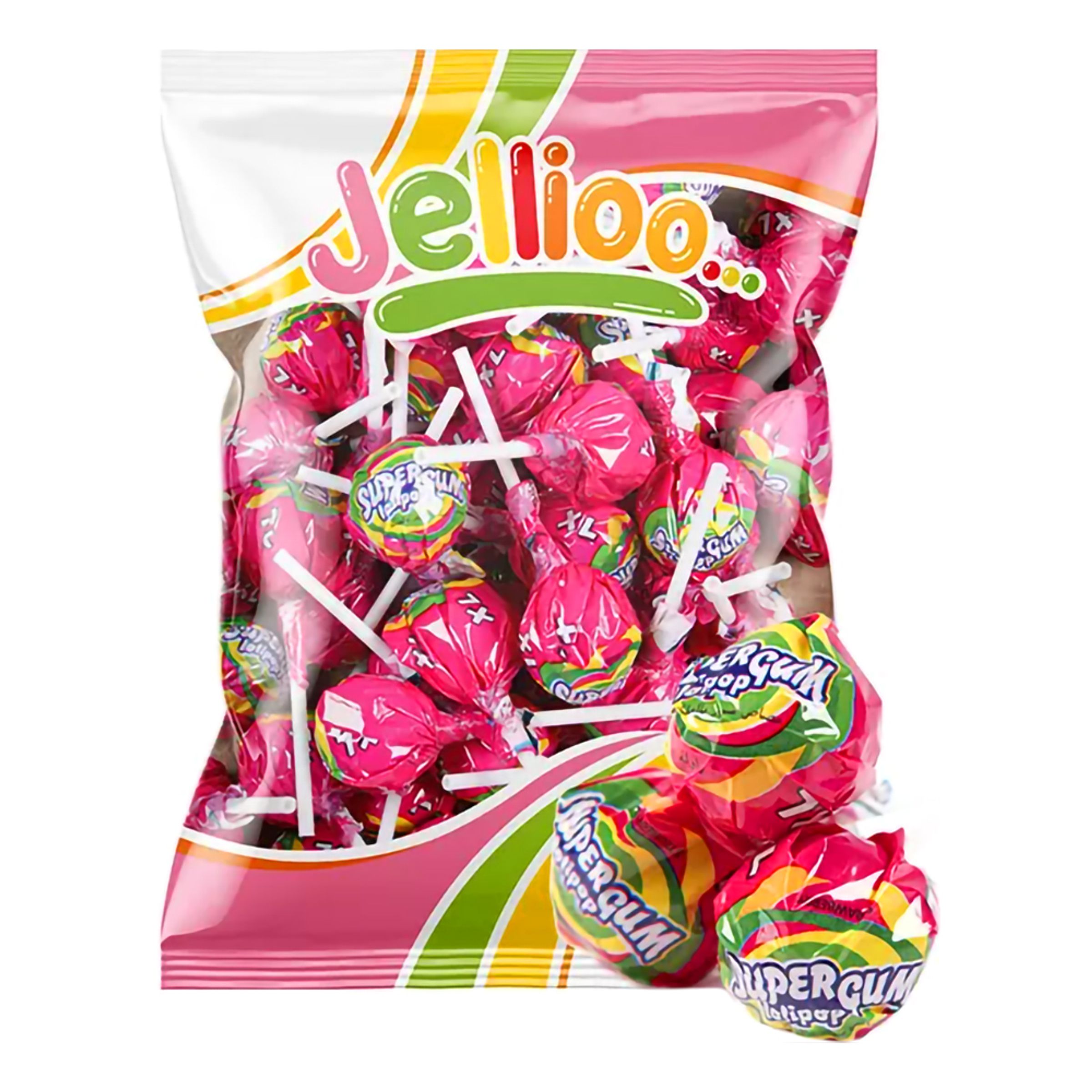 Super Gum Lollipop Strawberry Storpack - 53-pack