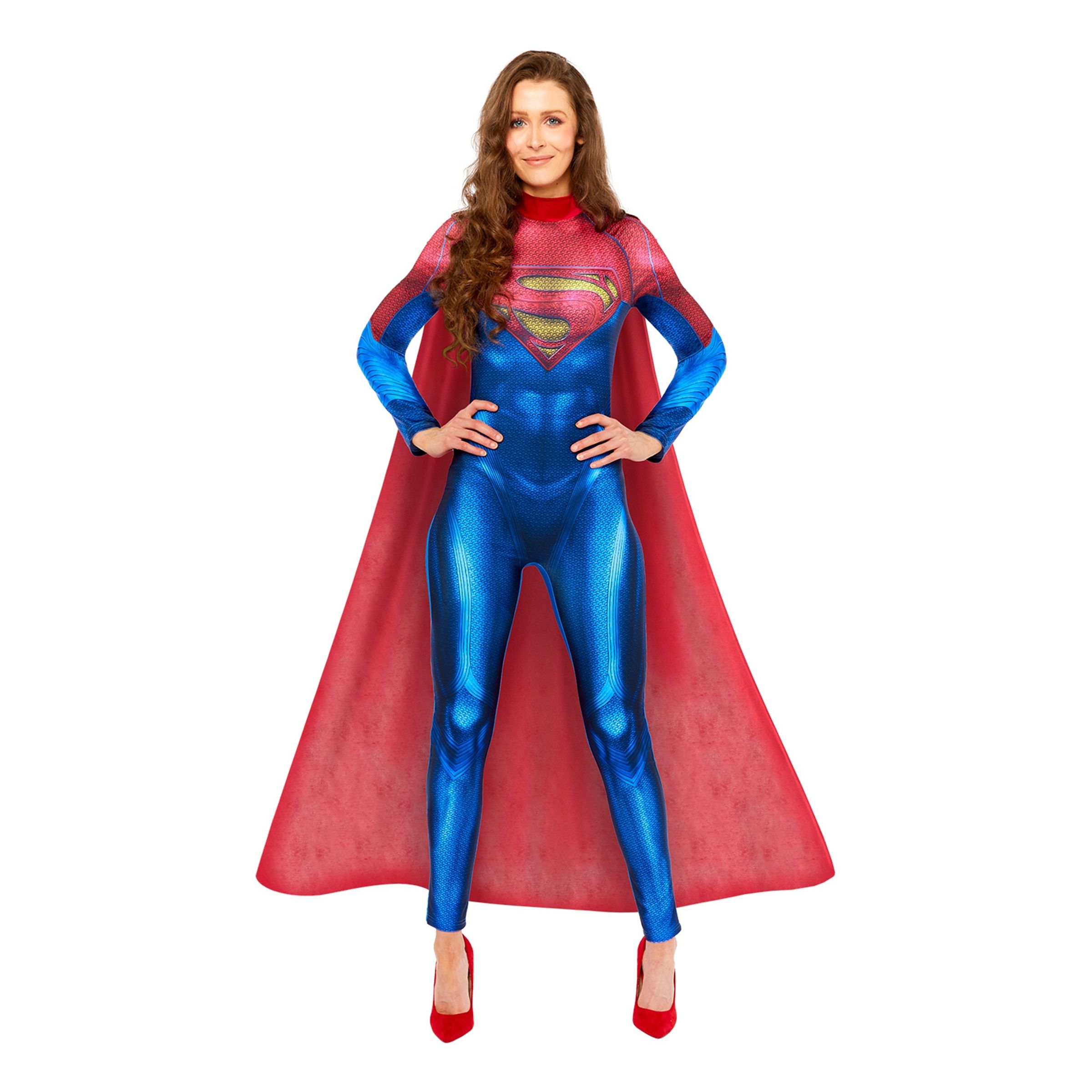 Läs mer om Supergirl Jumpsuit Maskeraddräkt - Small