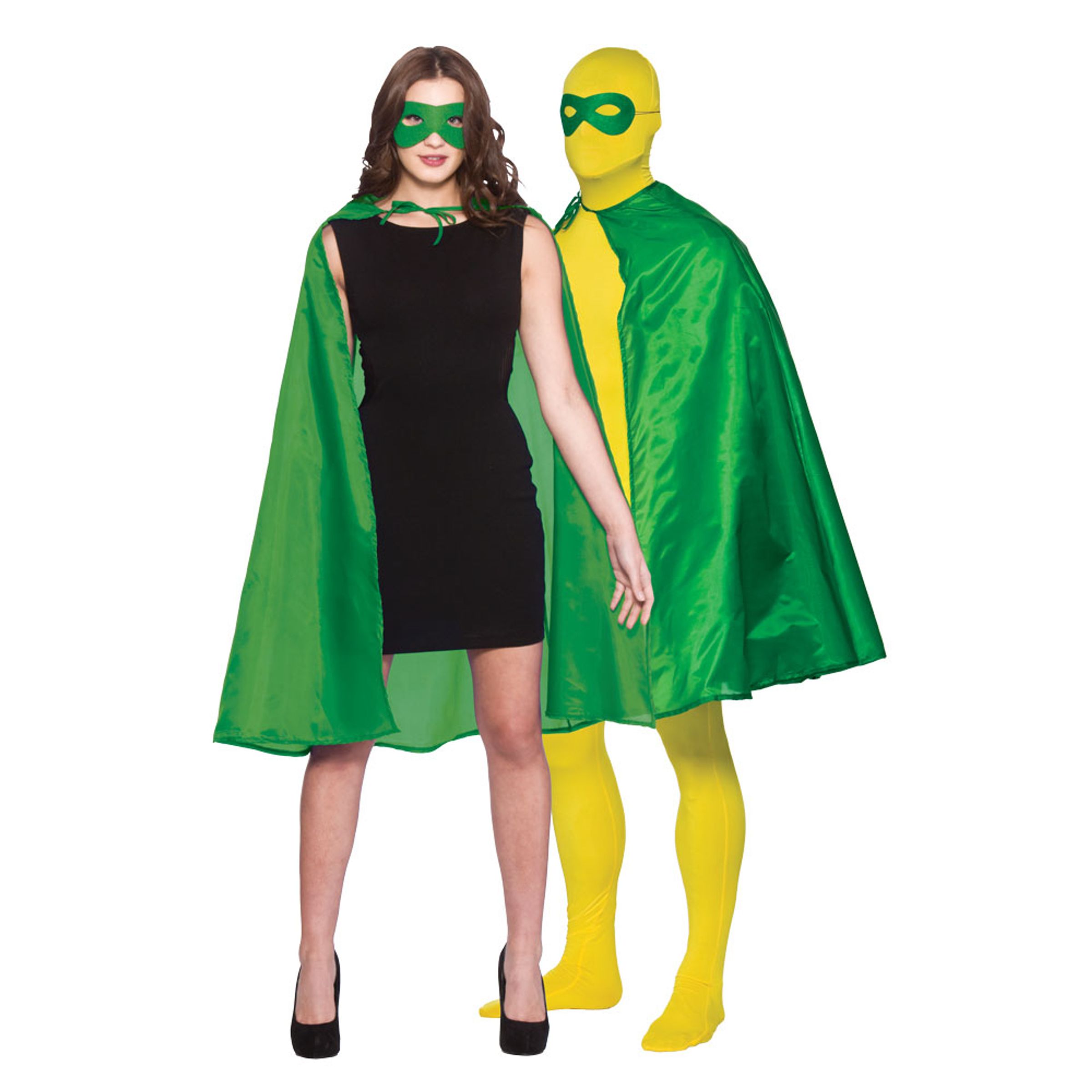 Läs mer om Superhjälte Cape med Mask Grön - One size