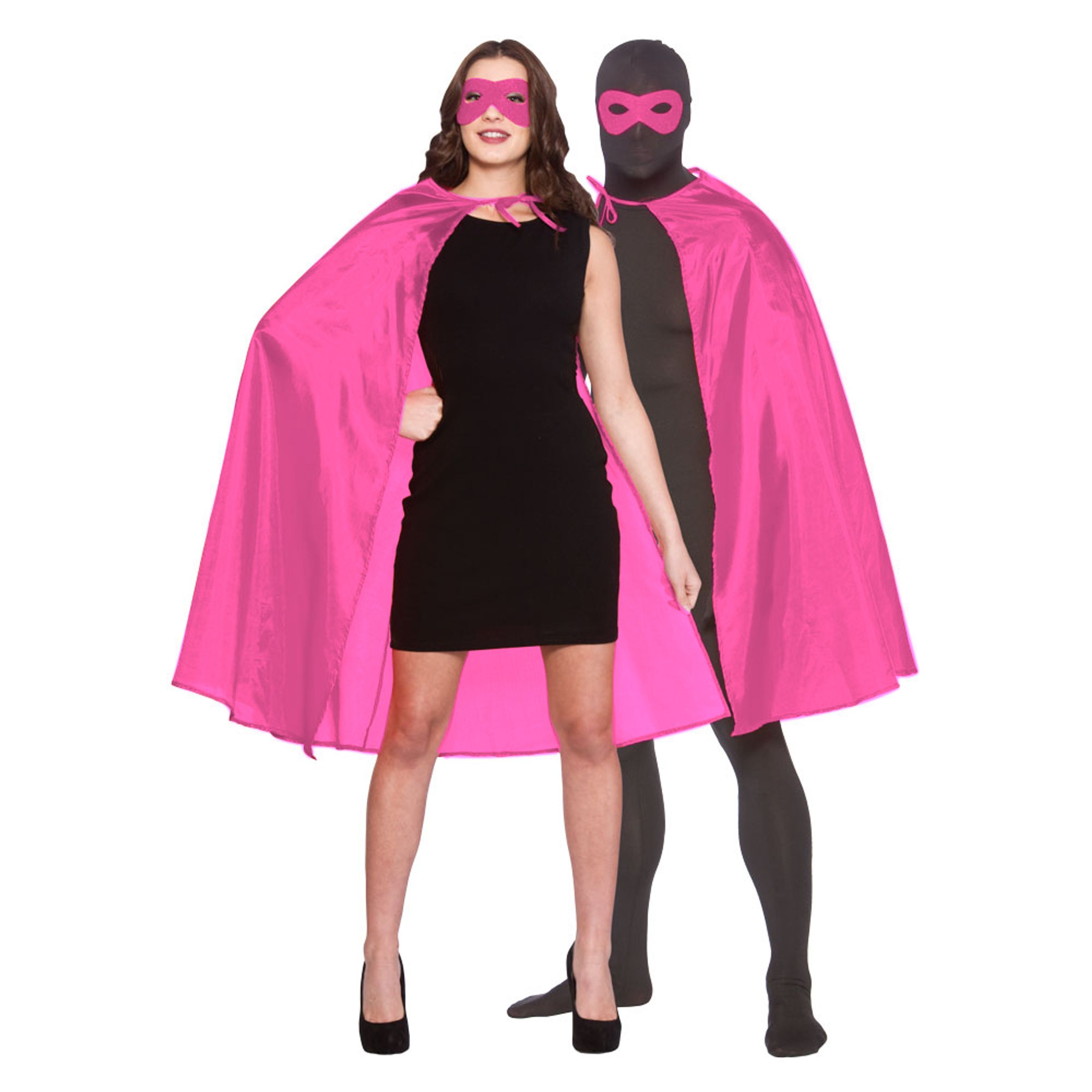 Superhjälte Cape med Mask Rosa - One size