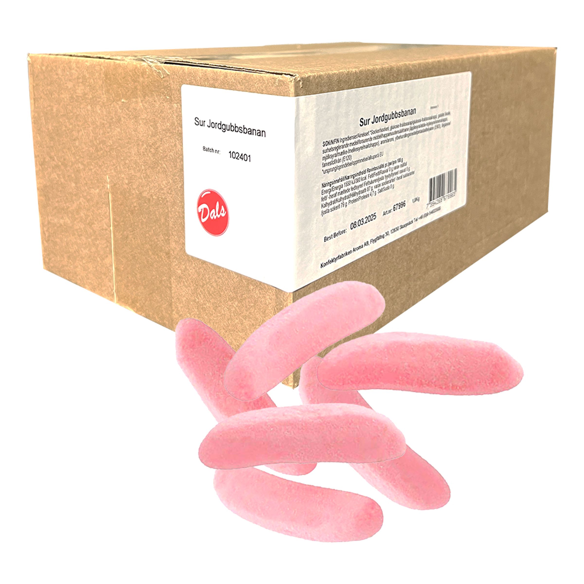 Sura Jordgubbsbananer Storpack - 1,8 kg | Hem//Godis & Läsk//Godis//Surt Godis | PartyOutlet