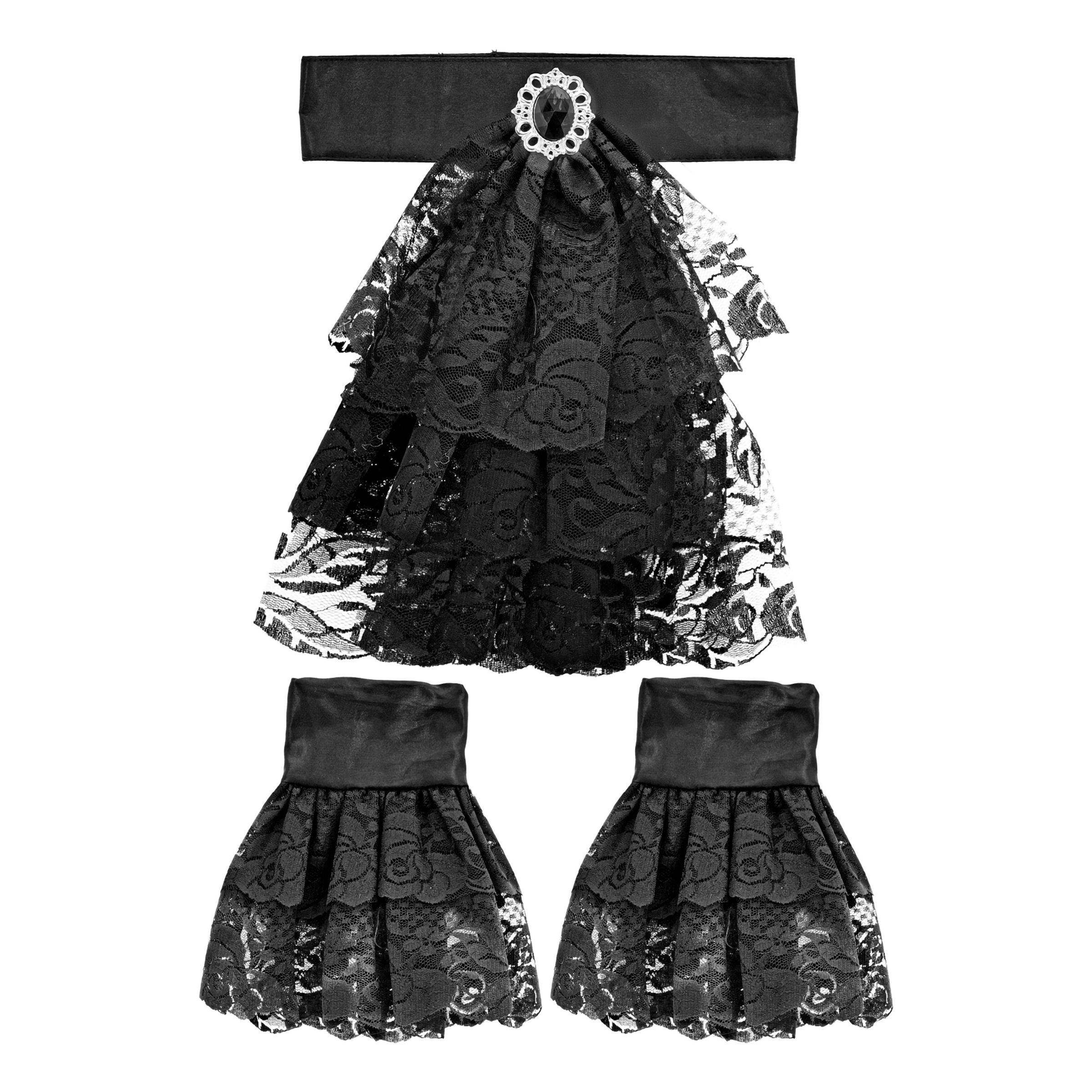 Svart Halskrås med Spets - One size | Hem - Maskerad - Tillbehör - Maskeradaccessoarer | Party Outlet