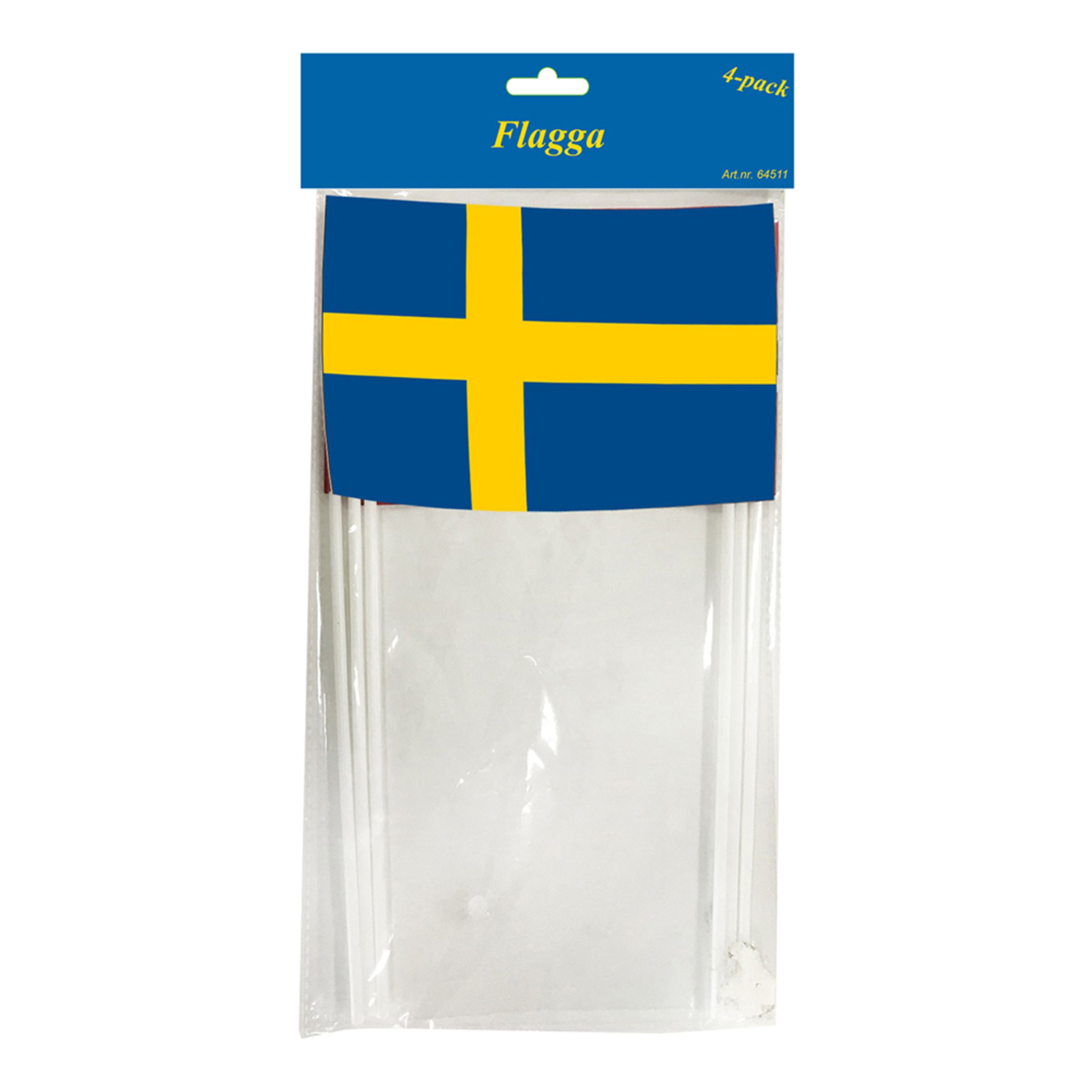 Läs mer om Svenska Handflaggor - 4-pack