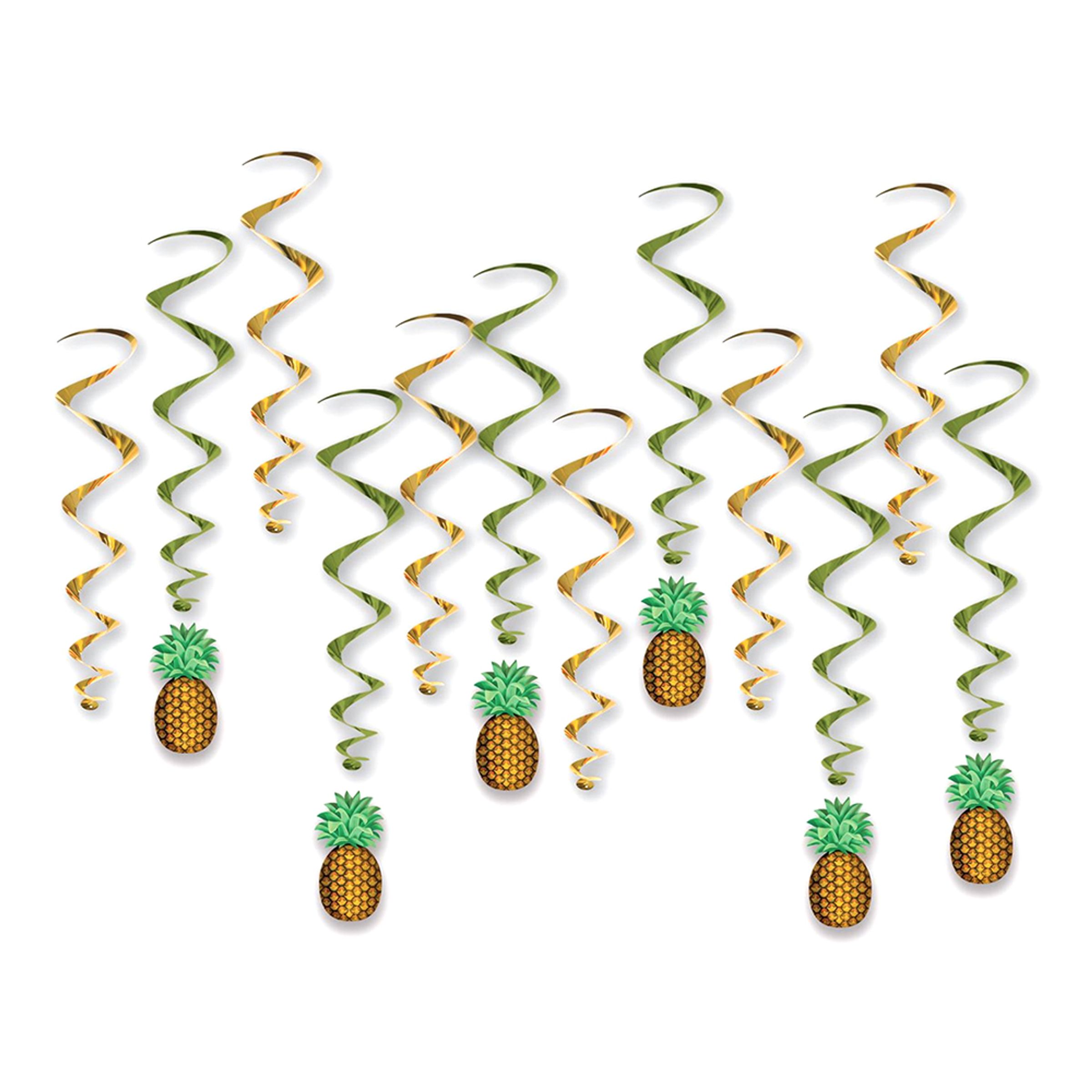 Läs mer om Swirls Ananas Hängande Dekoration - 12-pack