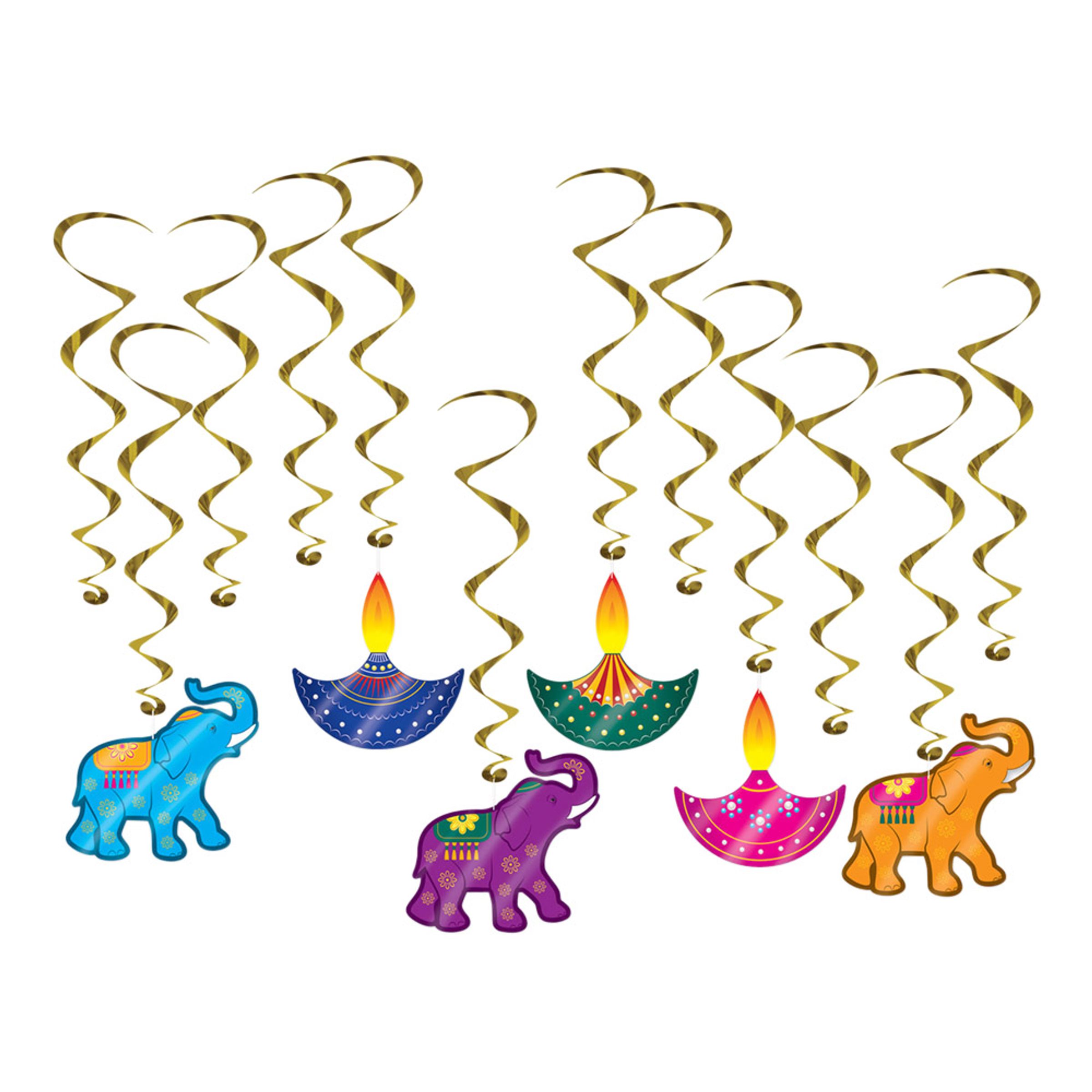Läs mer om Swirls Diwali Hängande Dekoration - 12-pack