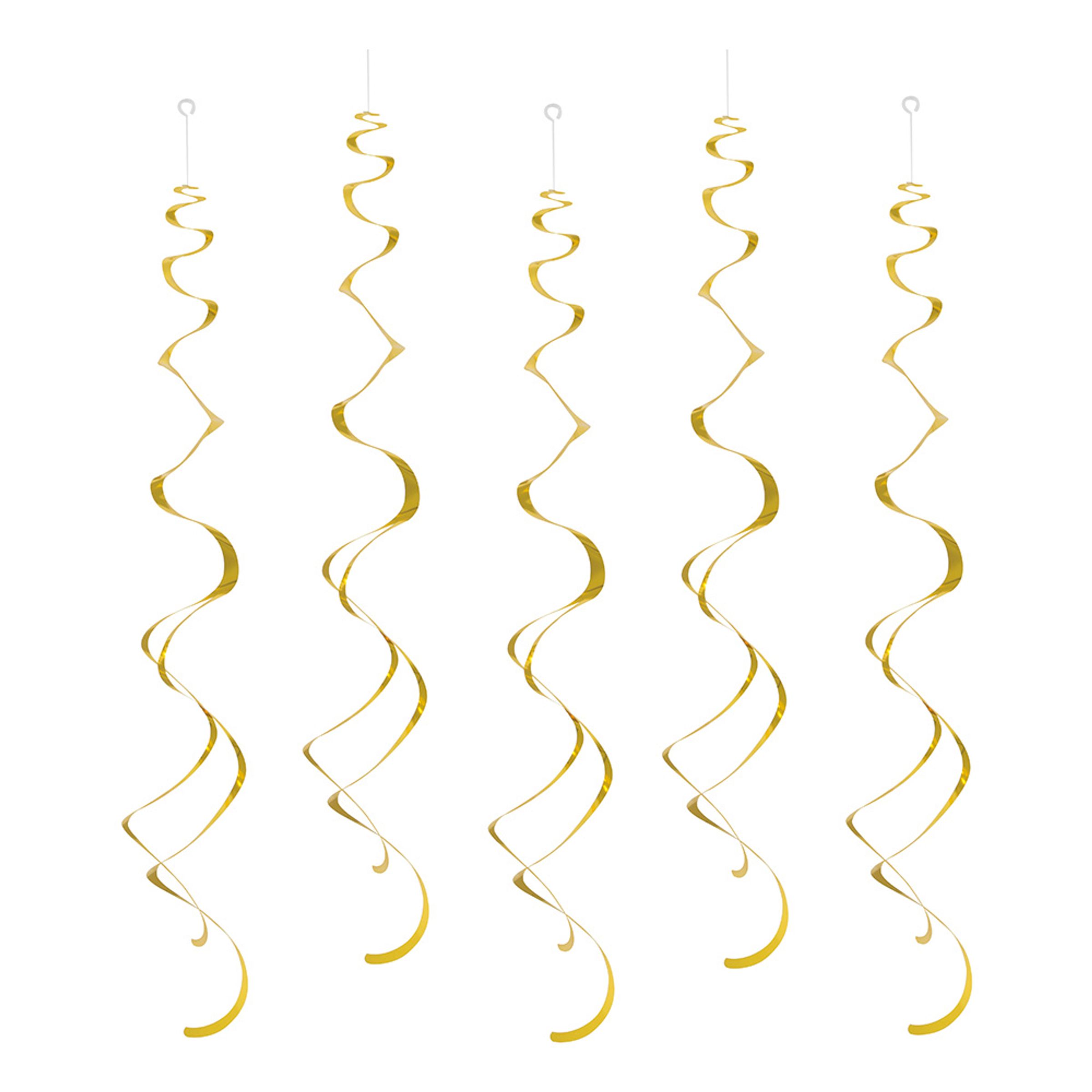 Läs mer om Swirls Guld Hängande Dekoration - 8-pack