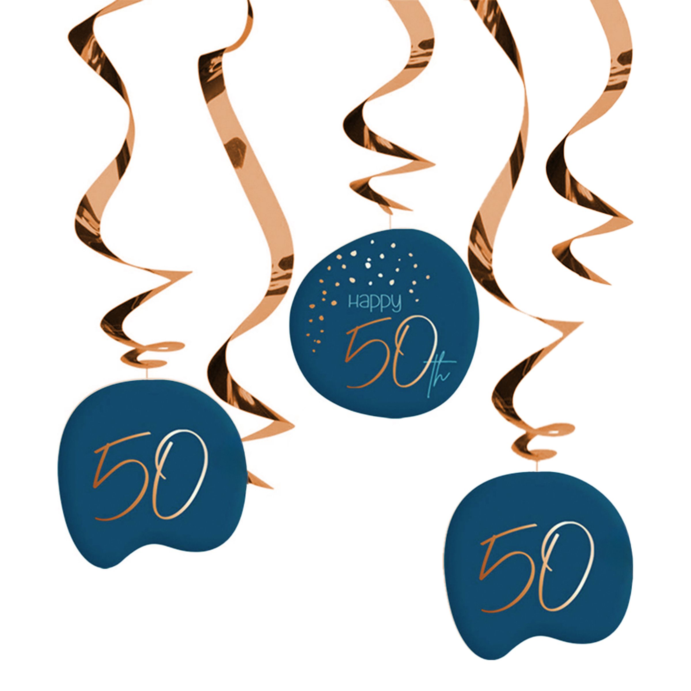 Swirls Happy 50th True Blue - 5-pack | Hem//Teman//Högtider//Födelsedagsfest | PartyOutlet