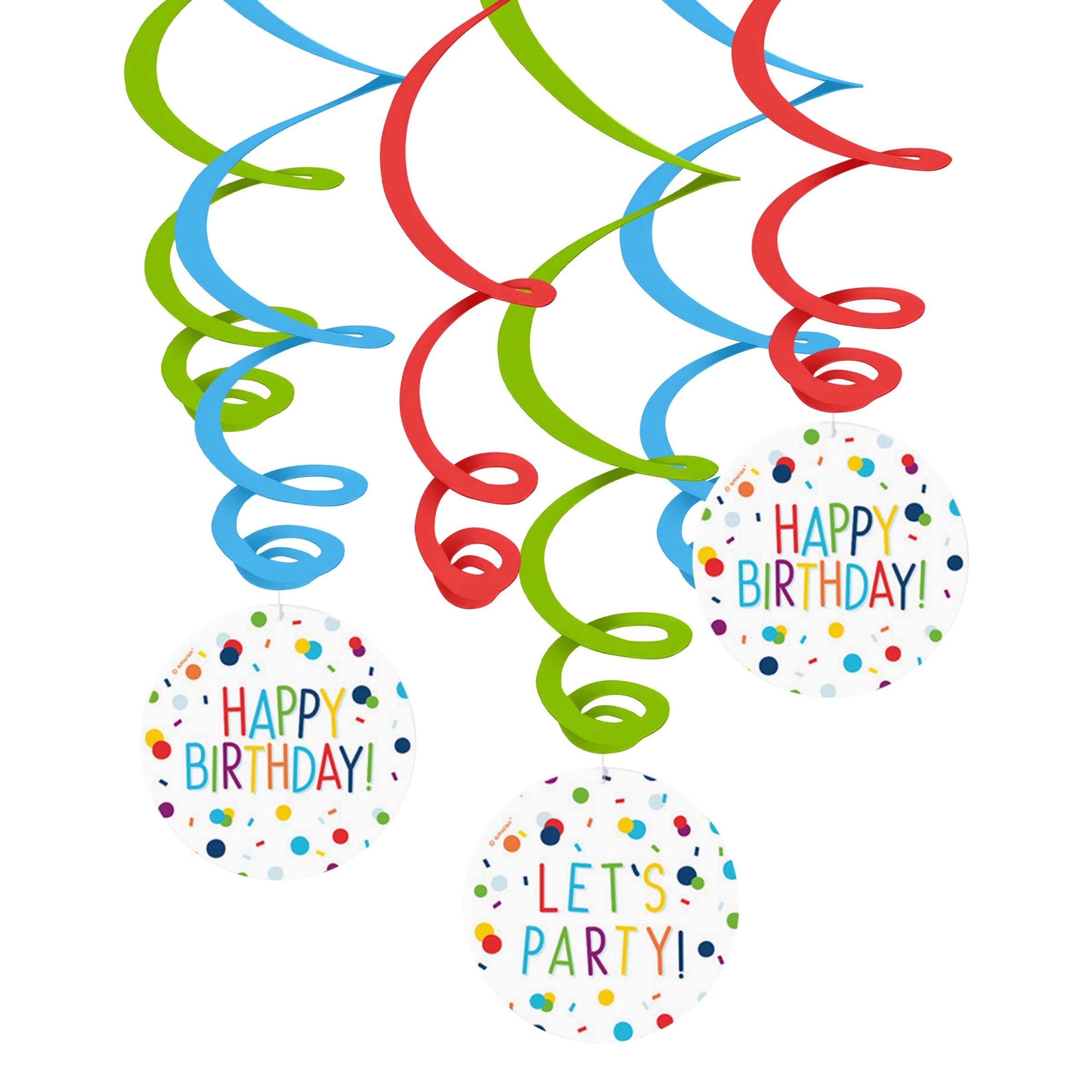 Läs mer om Swirls Happy Birthday Konfetti - 6-pack